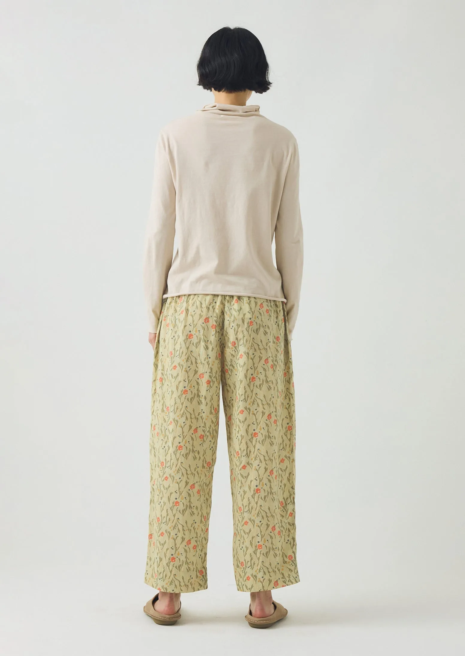 Seaweed Print Pyjama Trousers | Light Sage sold by TOAST product image thumbnail 3