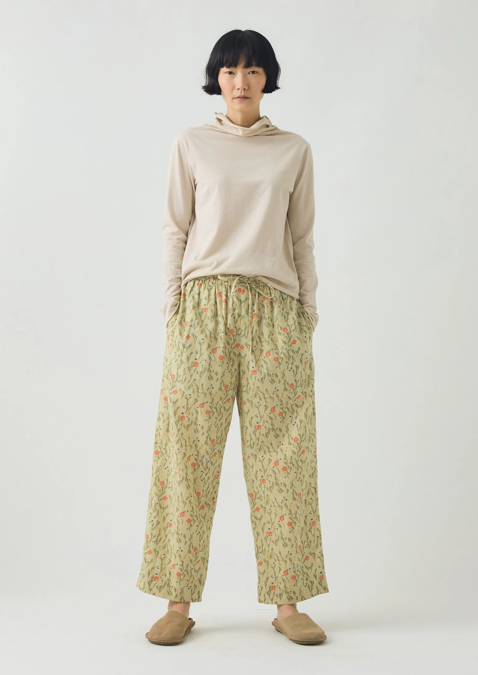 Seaweed Print Pyjama Trousers | Light Sage sold by TOAST product image thumbnail 2