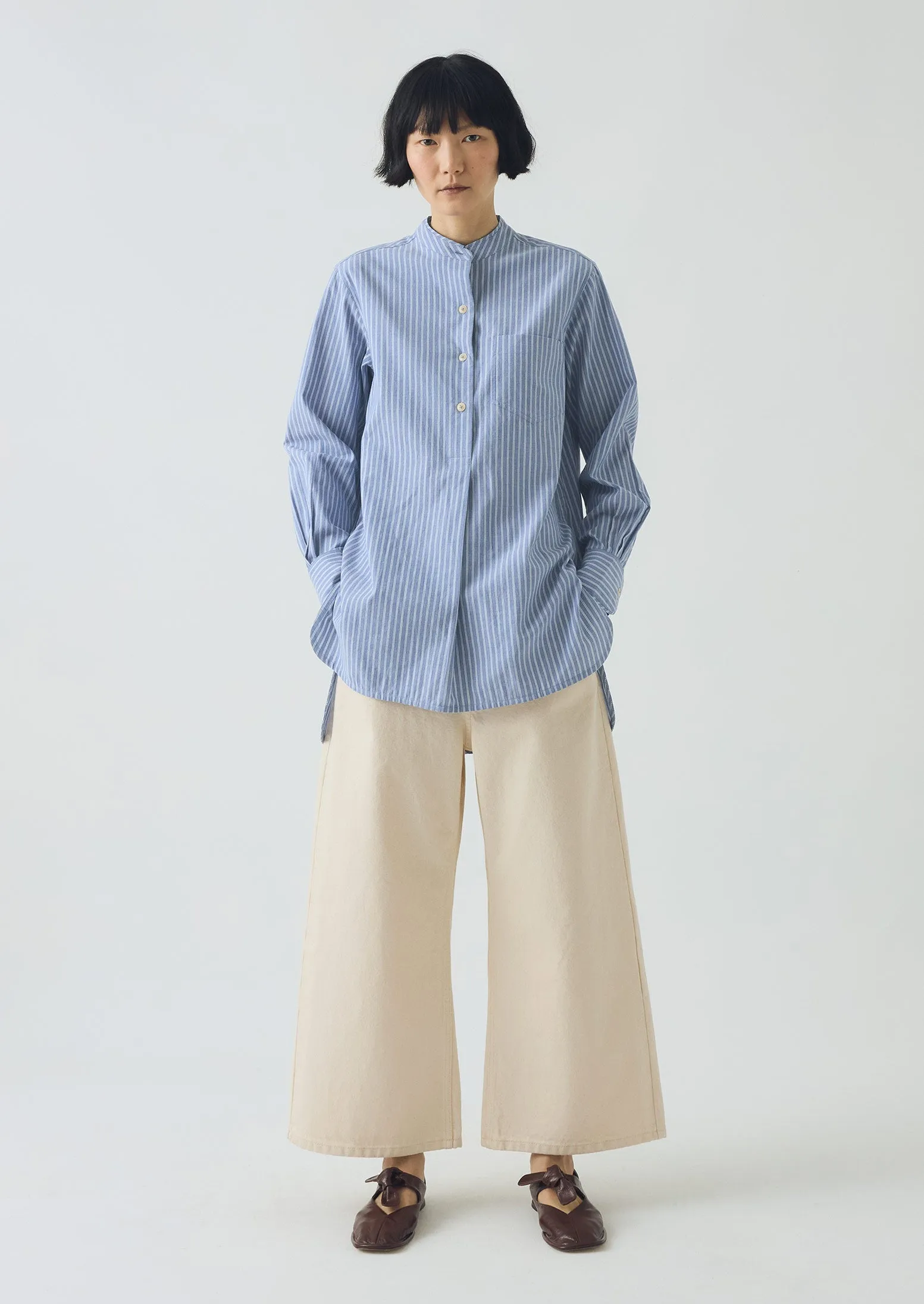 Taro Stripe Shirt | Light Blue sold by TOAST product image thumbnail 2