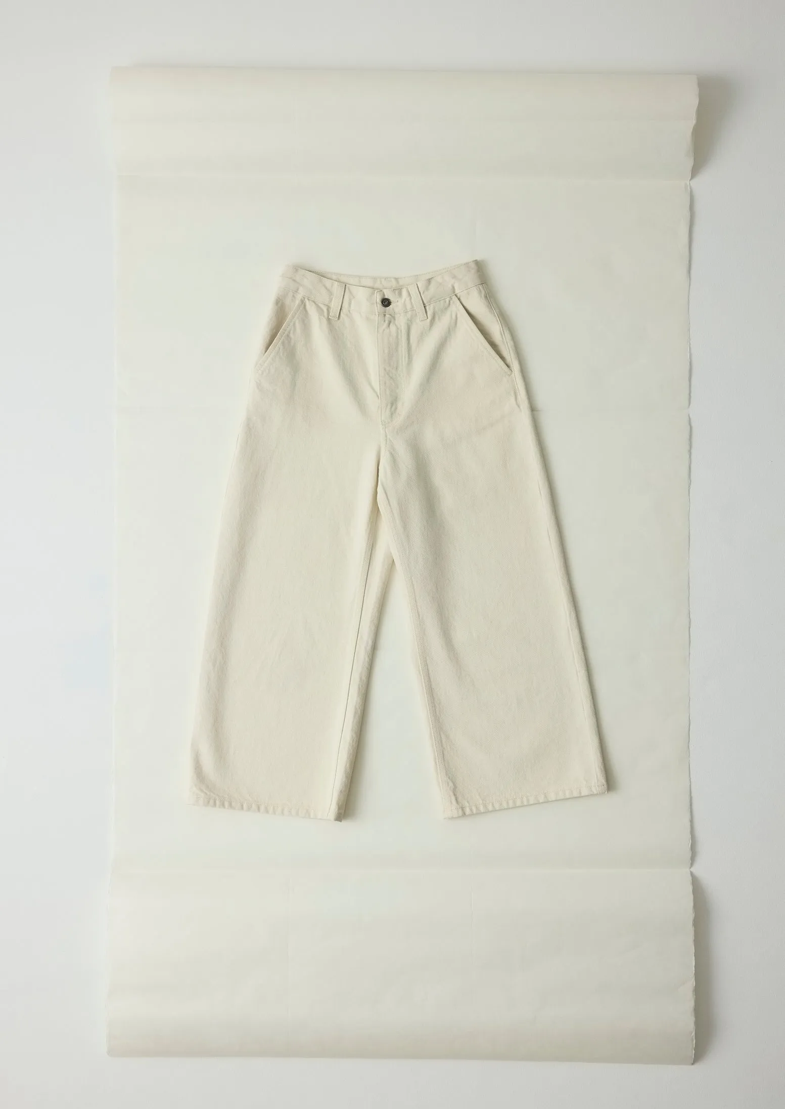 Relaxed Wide Leg Denim Trousers | Ecru sold by TOAST