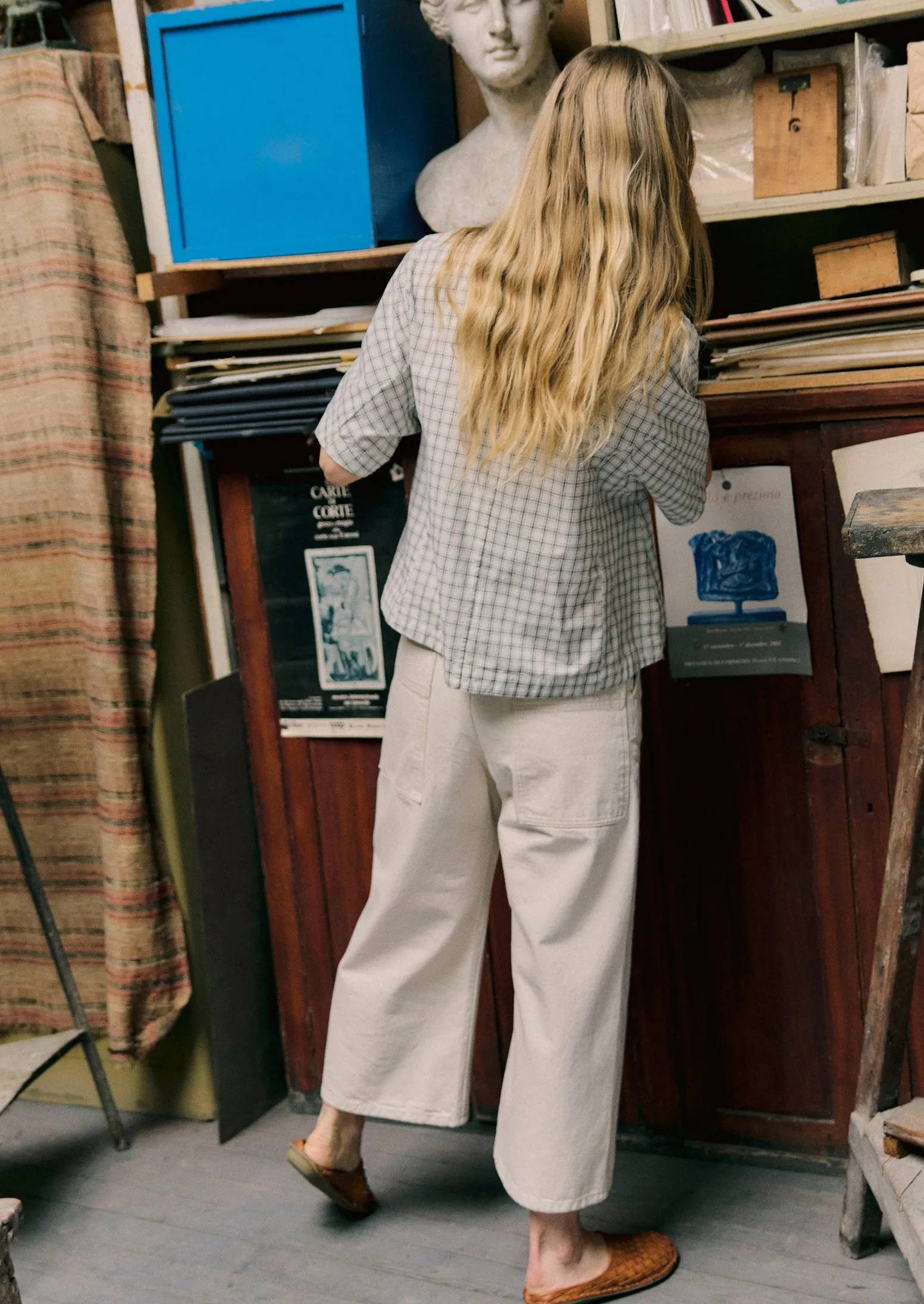 Relaxed Wide Leg Denim Trousers | Ecru sold by TOAST product image thumbnail 3