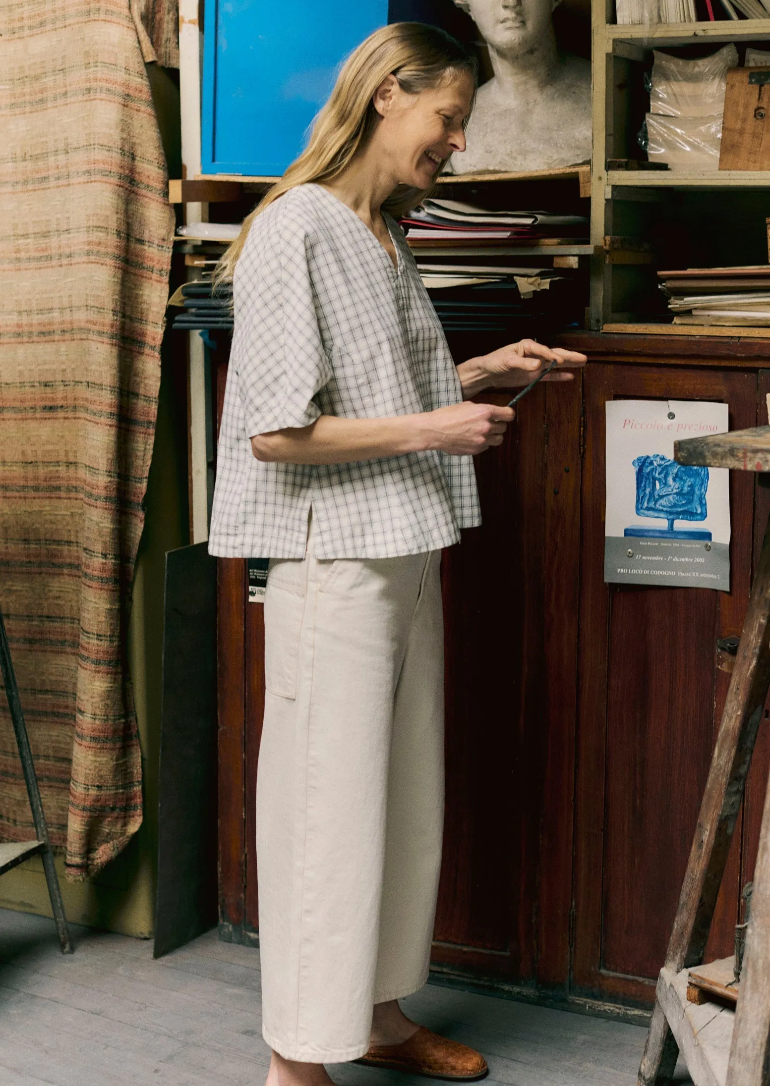 Relaxed Wide Leg Denim Trousers | Ecru sold by TOAST product image thumbnail 2