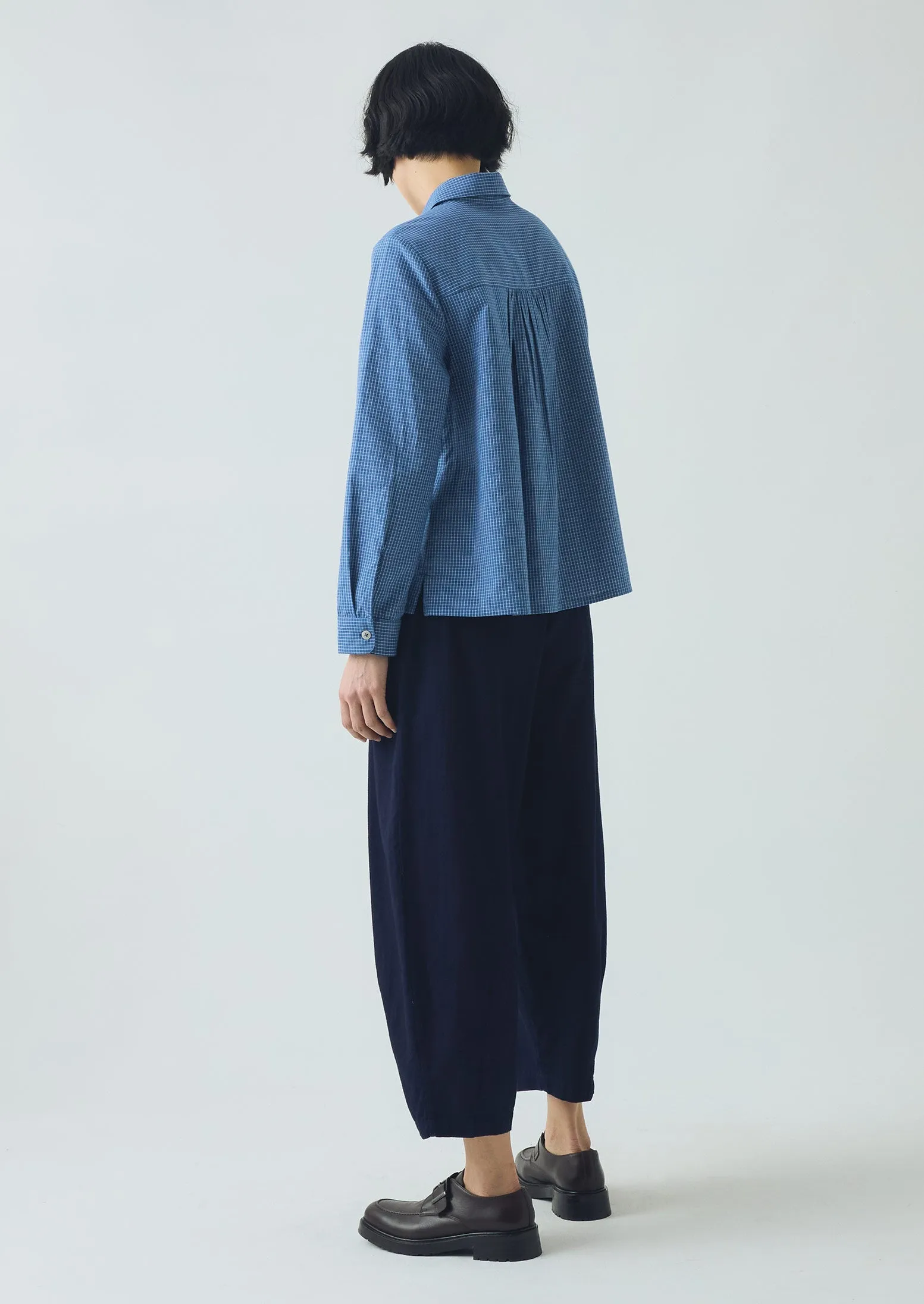 Ollie Check Shirt | Mid Blue sold by TOAST product image thumbnail 4