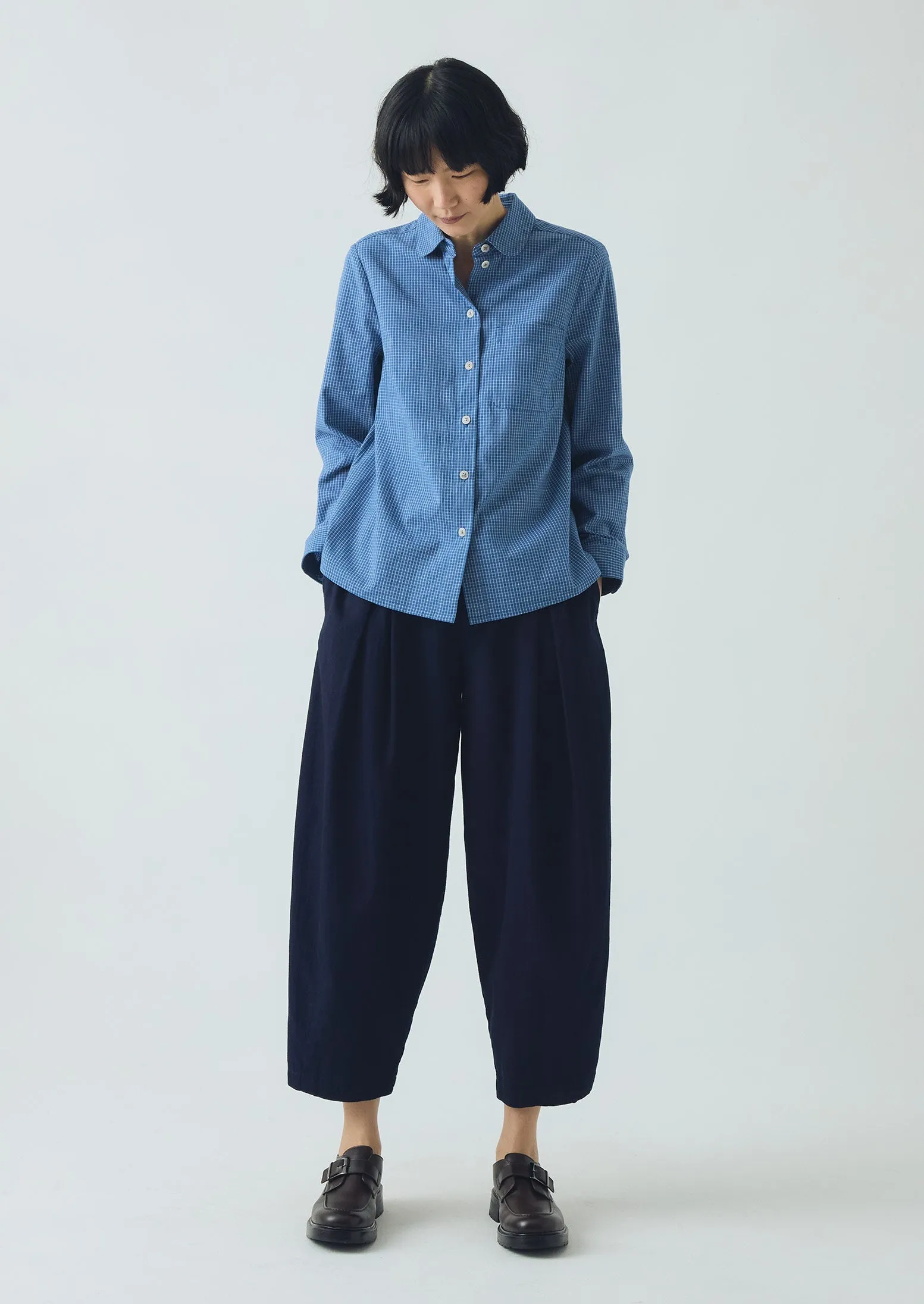 Ollie Check Shirt | Mid Blue sold by TOAST product image thumbnail 2