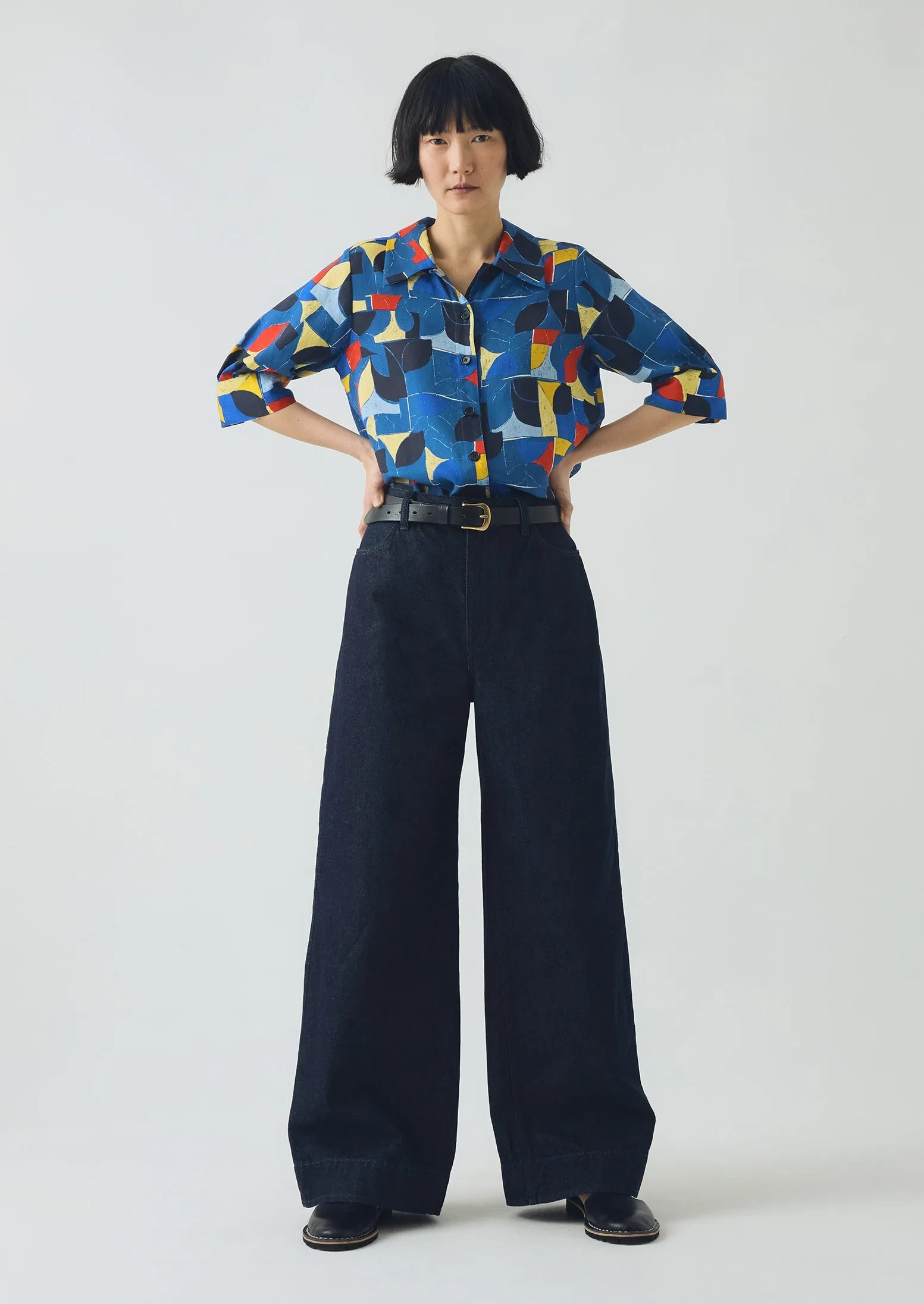 Gia Paintbox Print Shirt | Delft sold by TOAST product image thumbnail 2