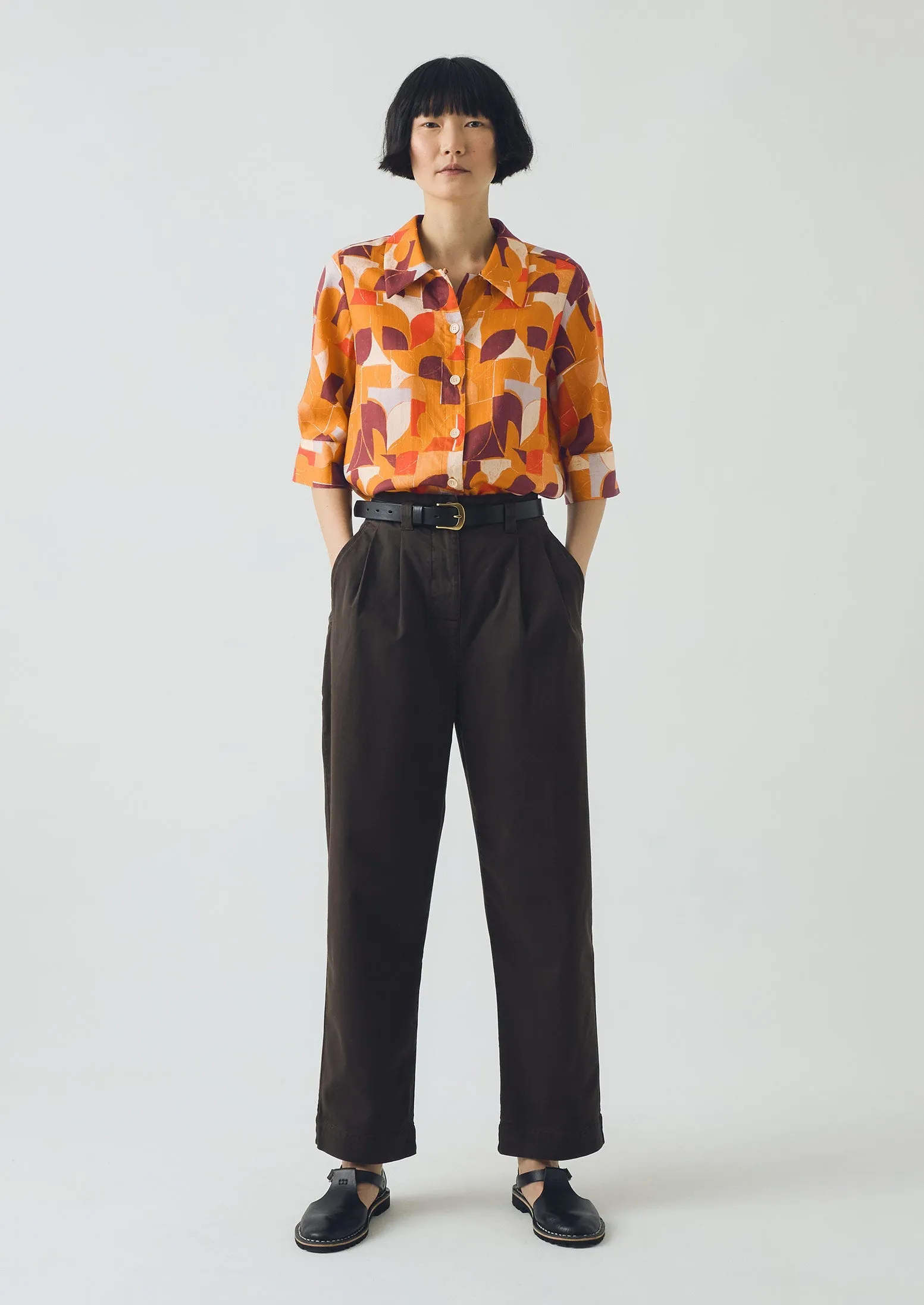 Gia Paintbox Print Shirt | Ginger sold by TOAST product image thumbnail 3