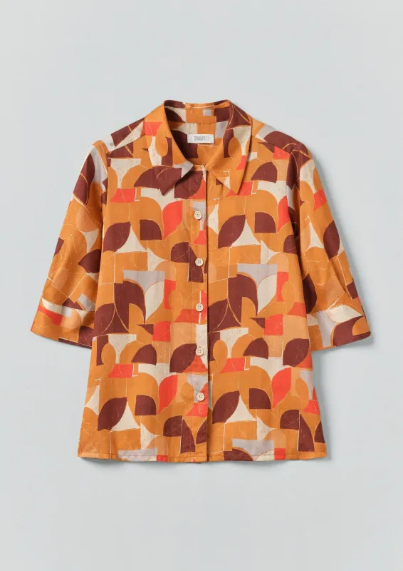 Gia Paintbox Print Shirt | Ginger sold by TOAST