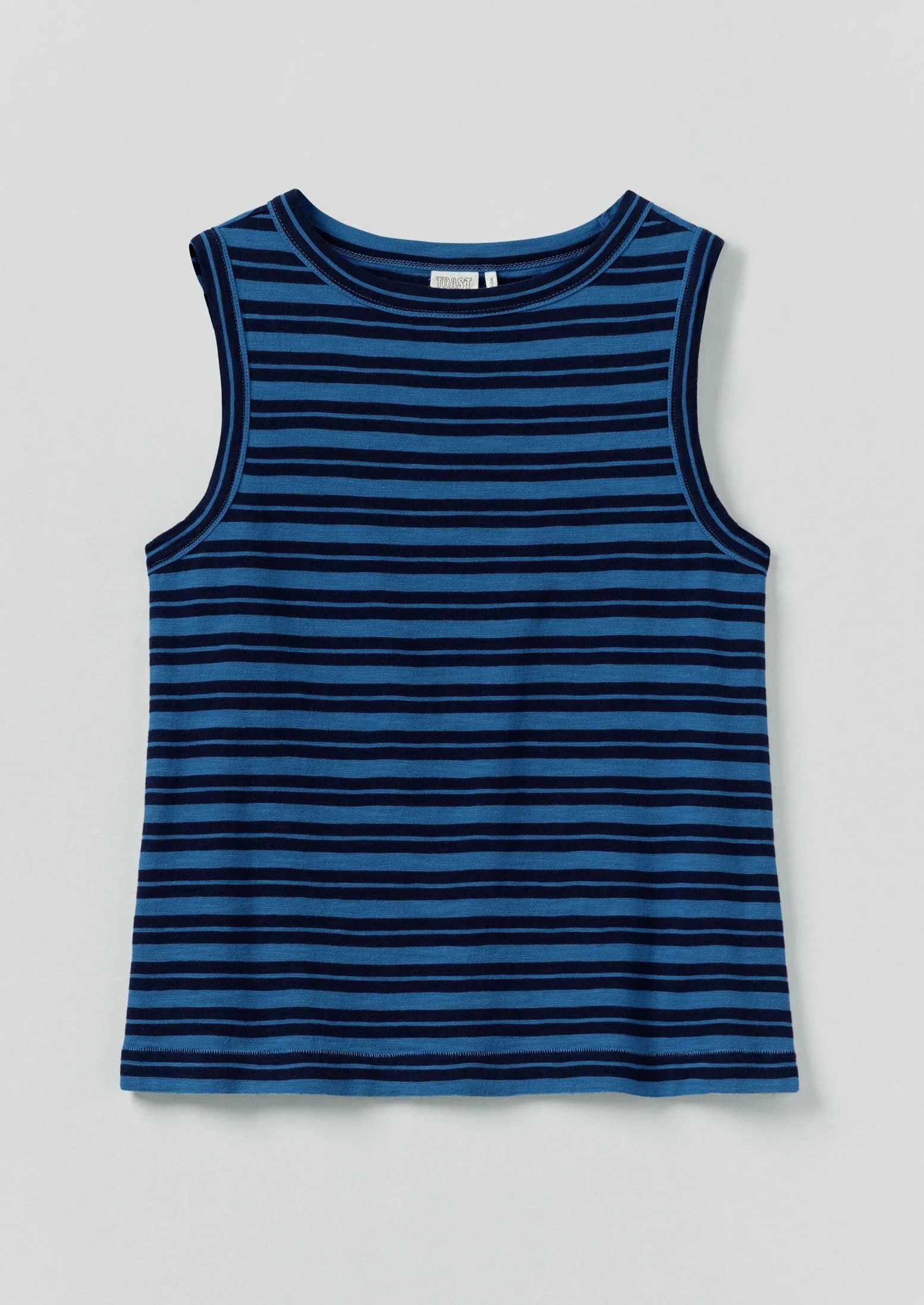 Stripe Cotton Tank Top | Navy/Celestial Blue sold by TOAST