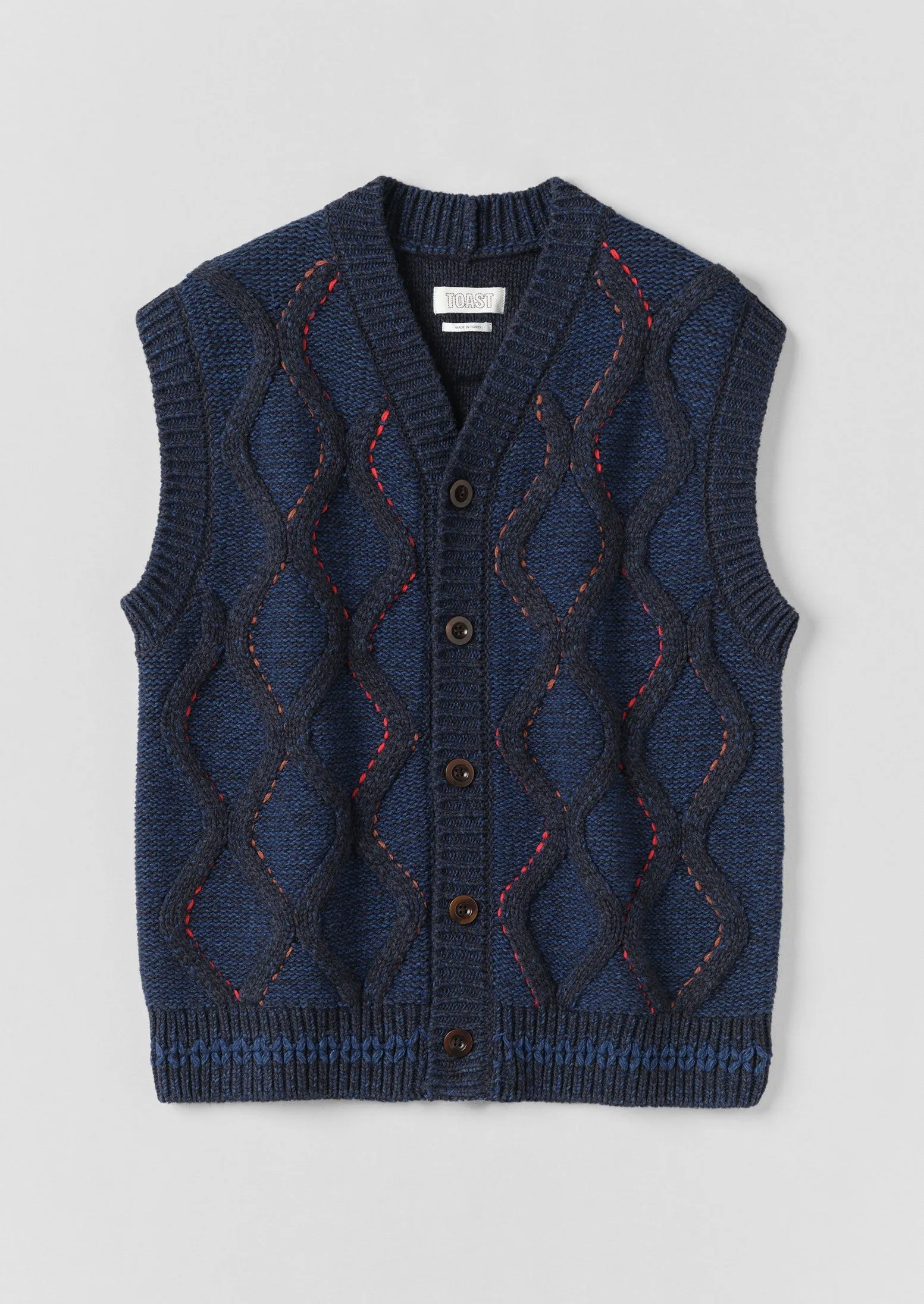 Hand Embellished Button Through Tank | Blue Multi sold by TOAST