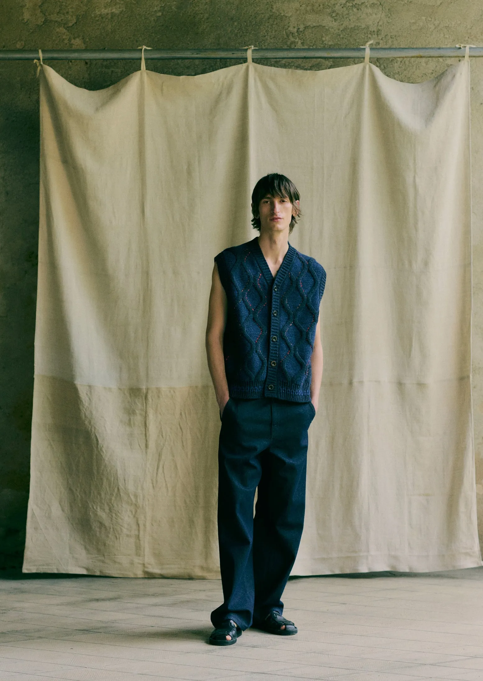 Hand Embellished Button Through Tank | Blue Multi sold by TOAST product image thumbnail 2