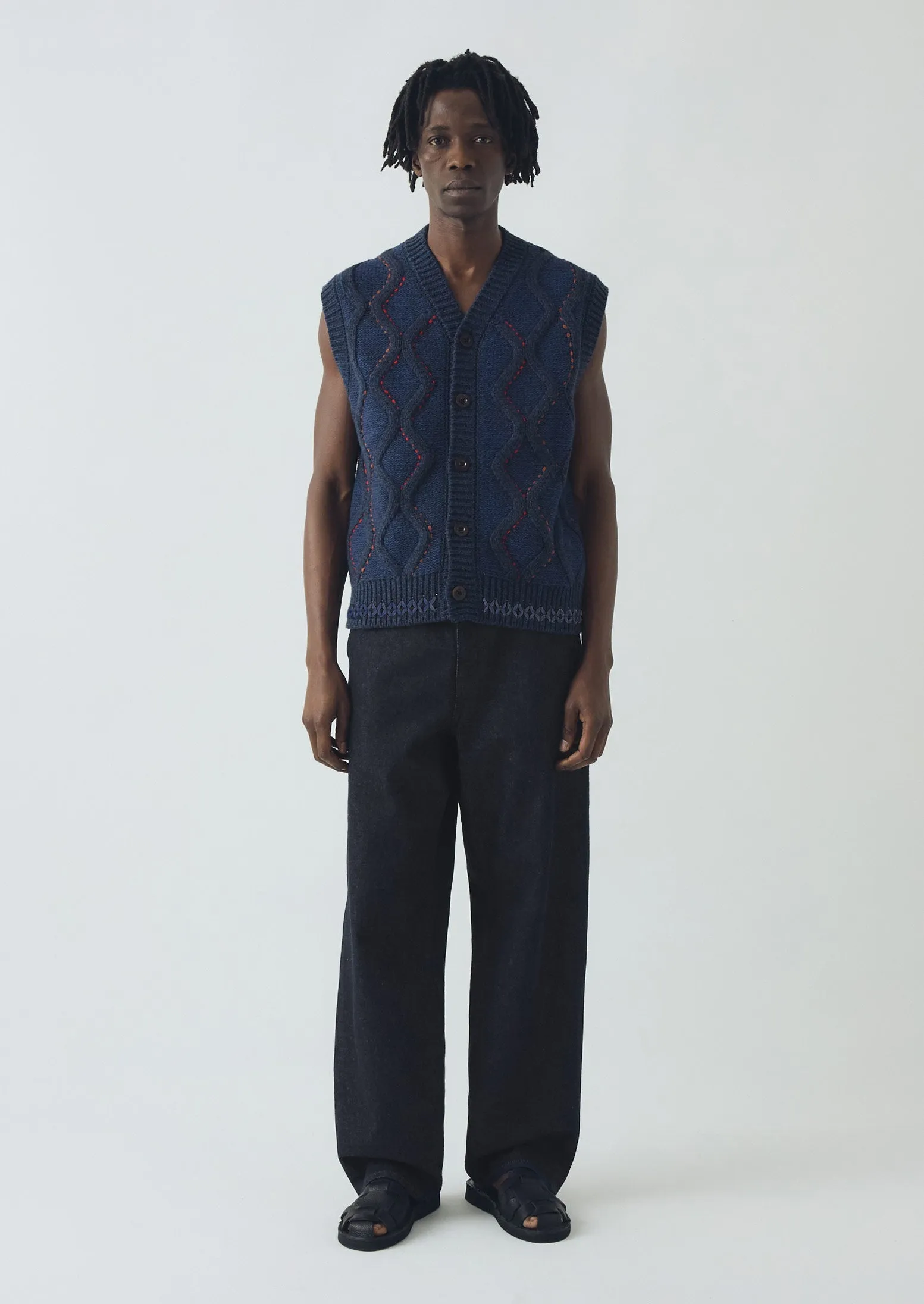 Hand Embellished Button Through Tank | Blue Multi sold by TOAST product image thumbnail 5