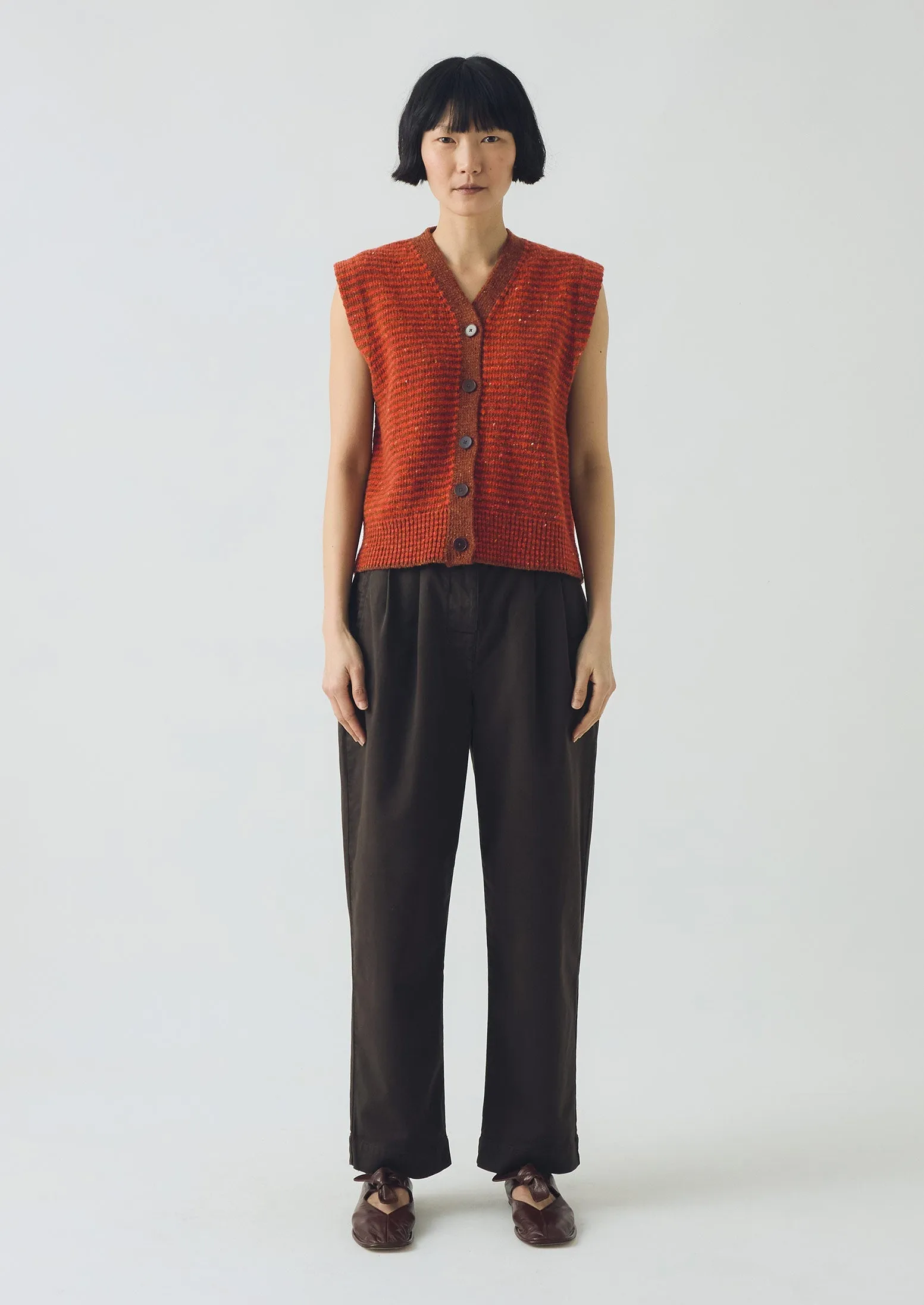 Striped Donegal V Neck Tank | Brick/Red Clay sold by TOAST product image thumbnail 4