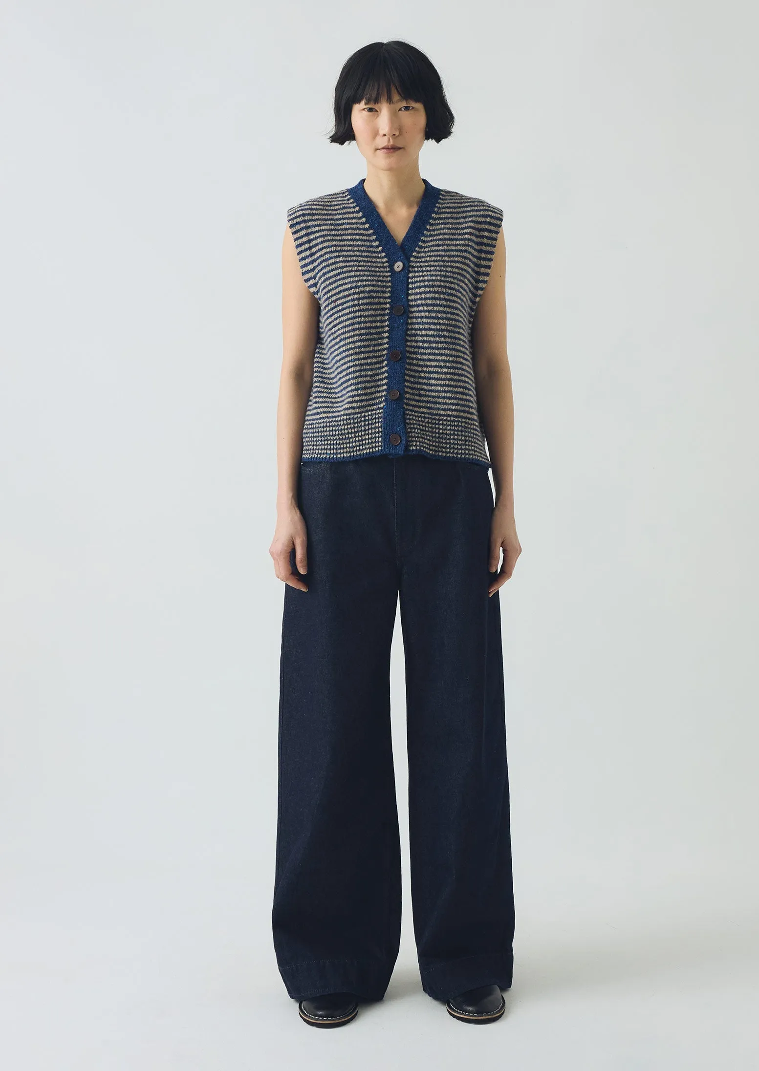 Striped Donegal V Neck Tank | Ink/Biscuit sold by TOAST product image thumbnail 3