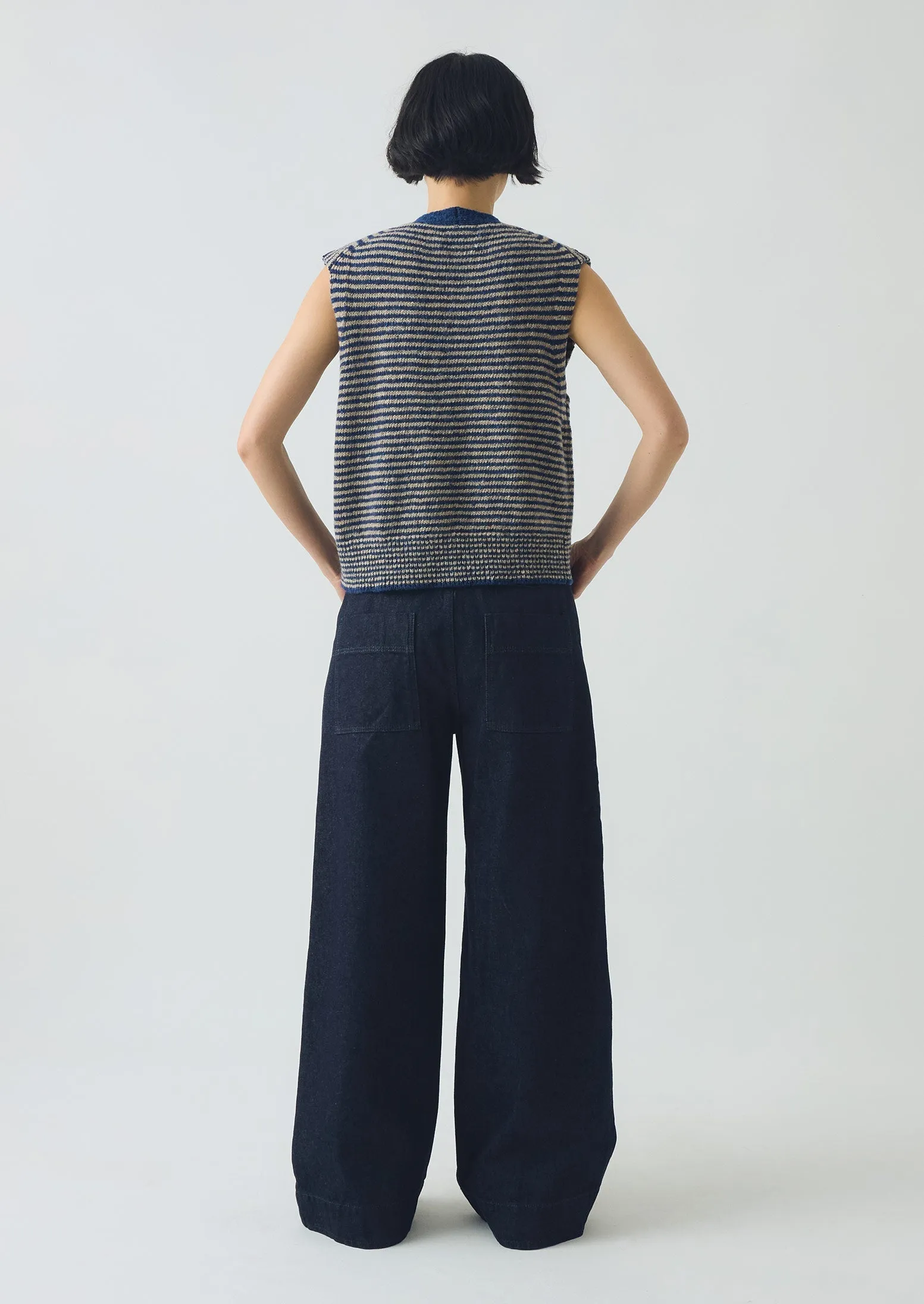 Striped Donegal V Neck Tank | Ink/Biscuit sold by TOAST product image thumbnail 4