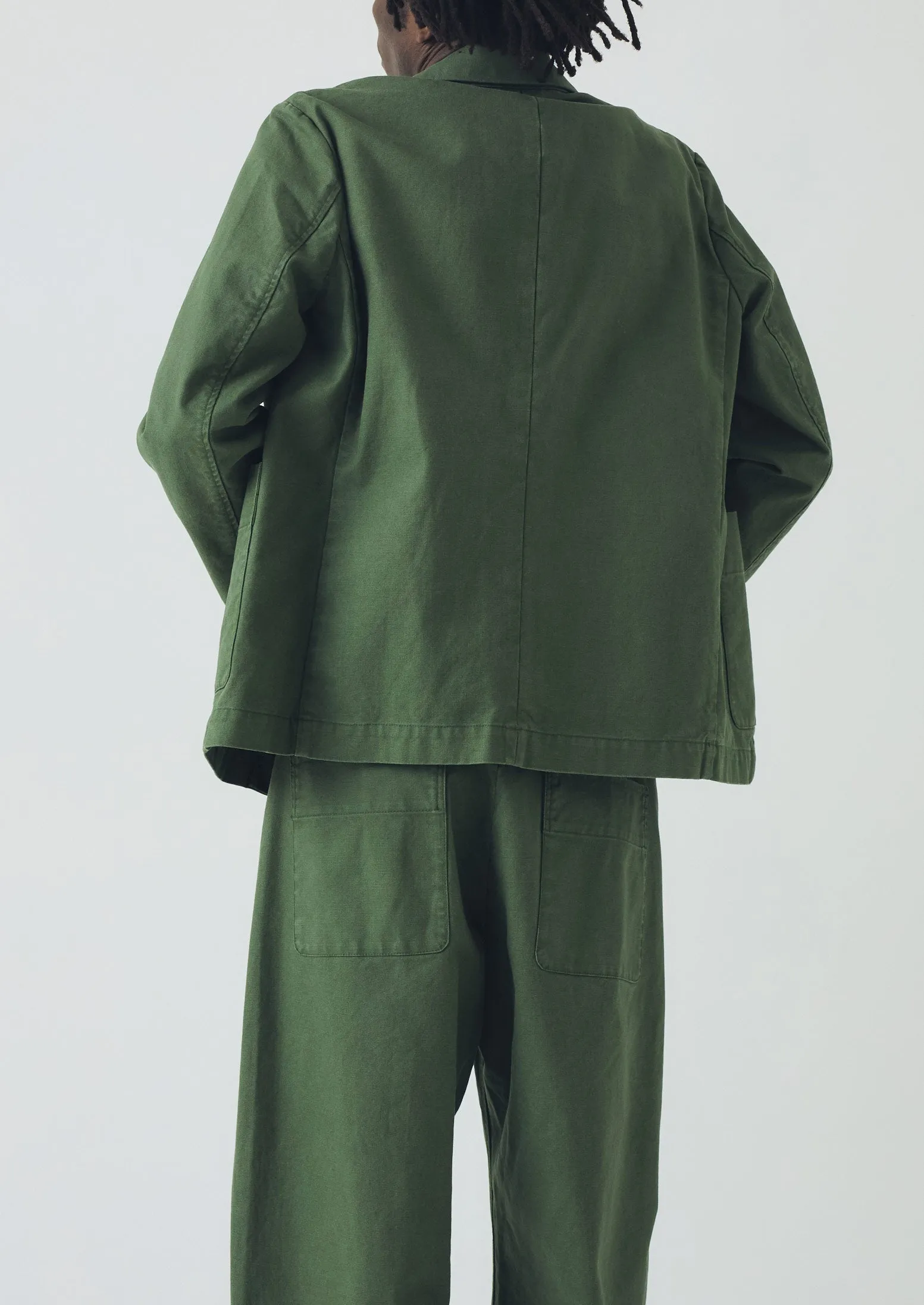 Cotton Canvas Breasted Jacket | Balsam Green sold by TOAST product image thumbnail 4