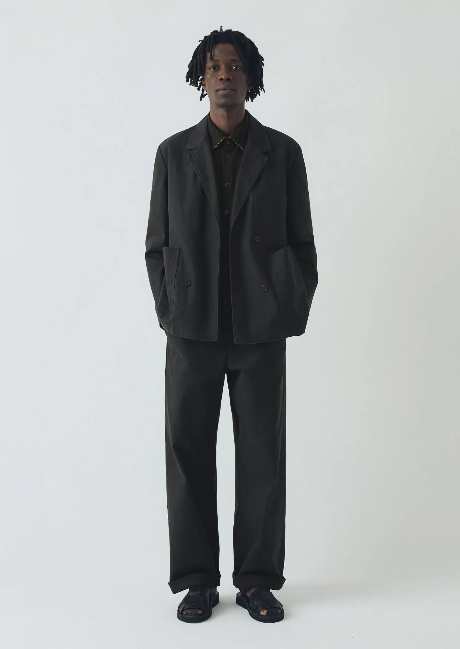 Cotton Canvas Breasted Jacket | Slate sold by TOAST product image thumbnail 4