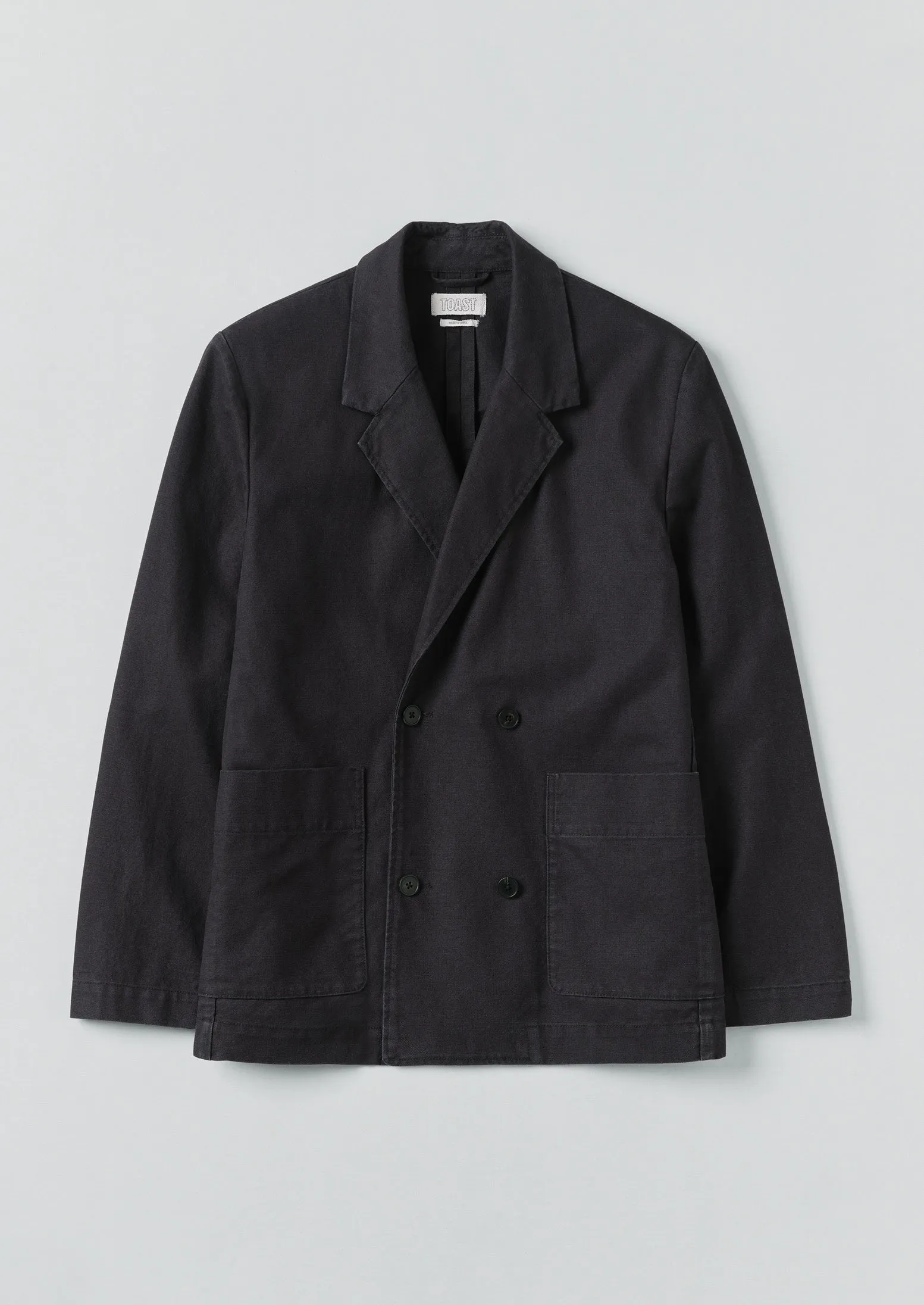 Cotton Canvas Breasted Jacket | Slate sold by TOAST