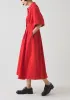 Pleated Cotton Linen Dress | Cardinal Red sold by TOAST