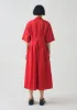 Pleated Cotton Linen Dress | Cardinal Red sold by TOAST