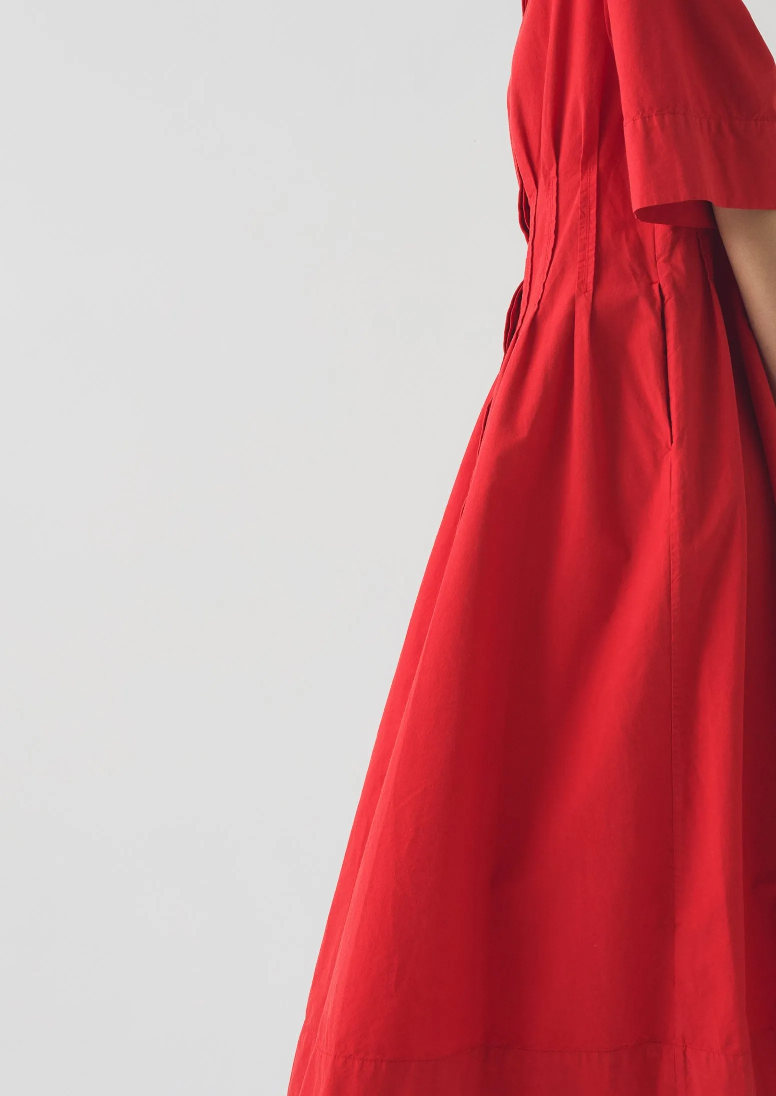 Pleated Cotton Linen Dress | Cardinal Red sold by TOAST product image thumbnail 4