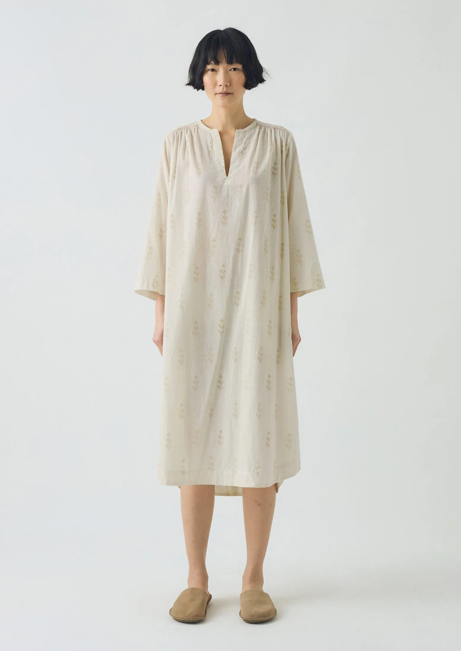 Etched Sprig Print Kaftan | Ecru/Citrine sold by TOAST product image thumbnail 3