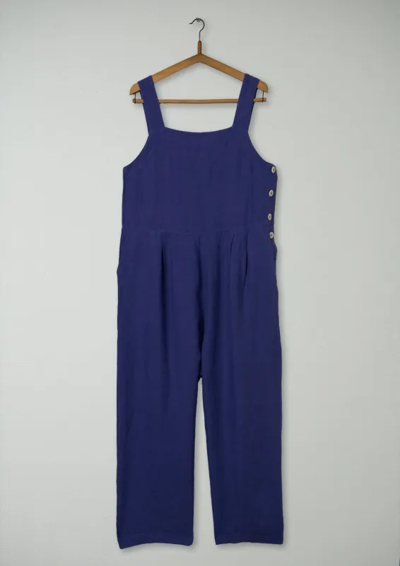 Reworn Side Button Jumpsuit Size M (599) | Lapis Blue sold by TOAST