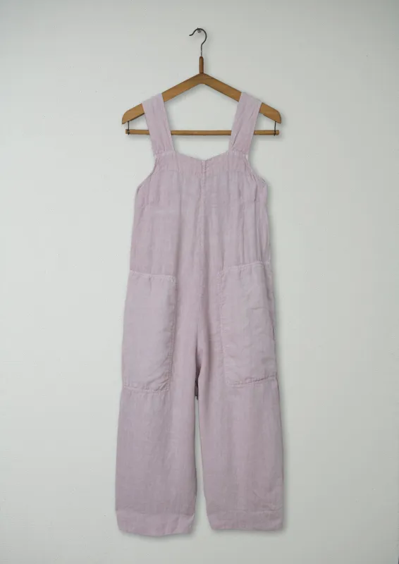Reworn Linen Pinafore Jumpsuit Size XXS (589) | Dusty Pink sold by TOAST