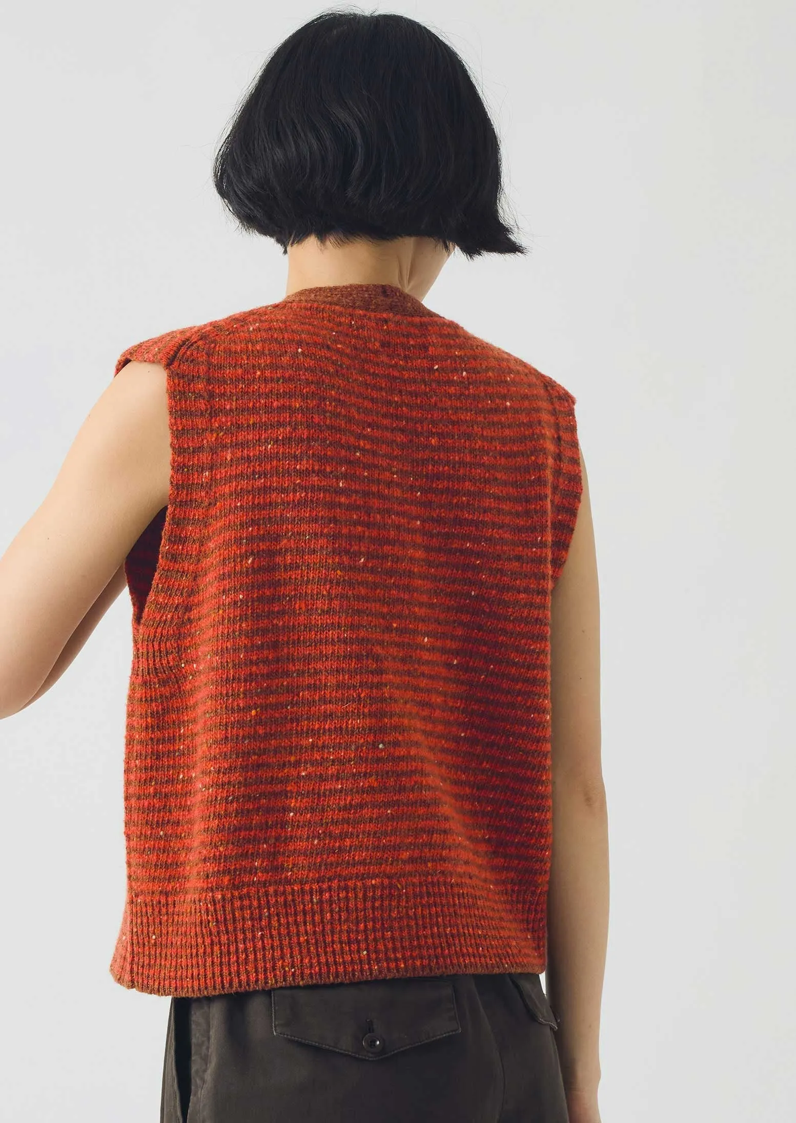 Stripe Donegal V Neck Tank | Brick/Red Clay sold by TOAST product image thumbnail 5