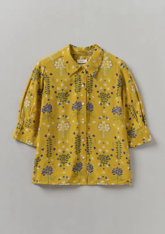 Collector Print Crepe Shirt | Golden Ochre sold by TOAST
