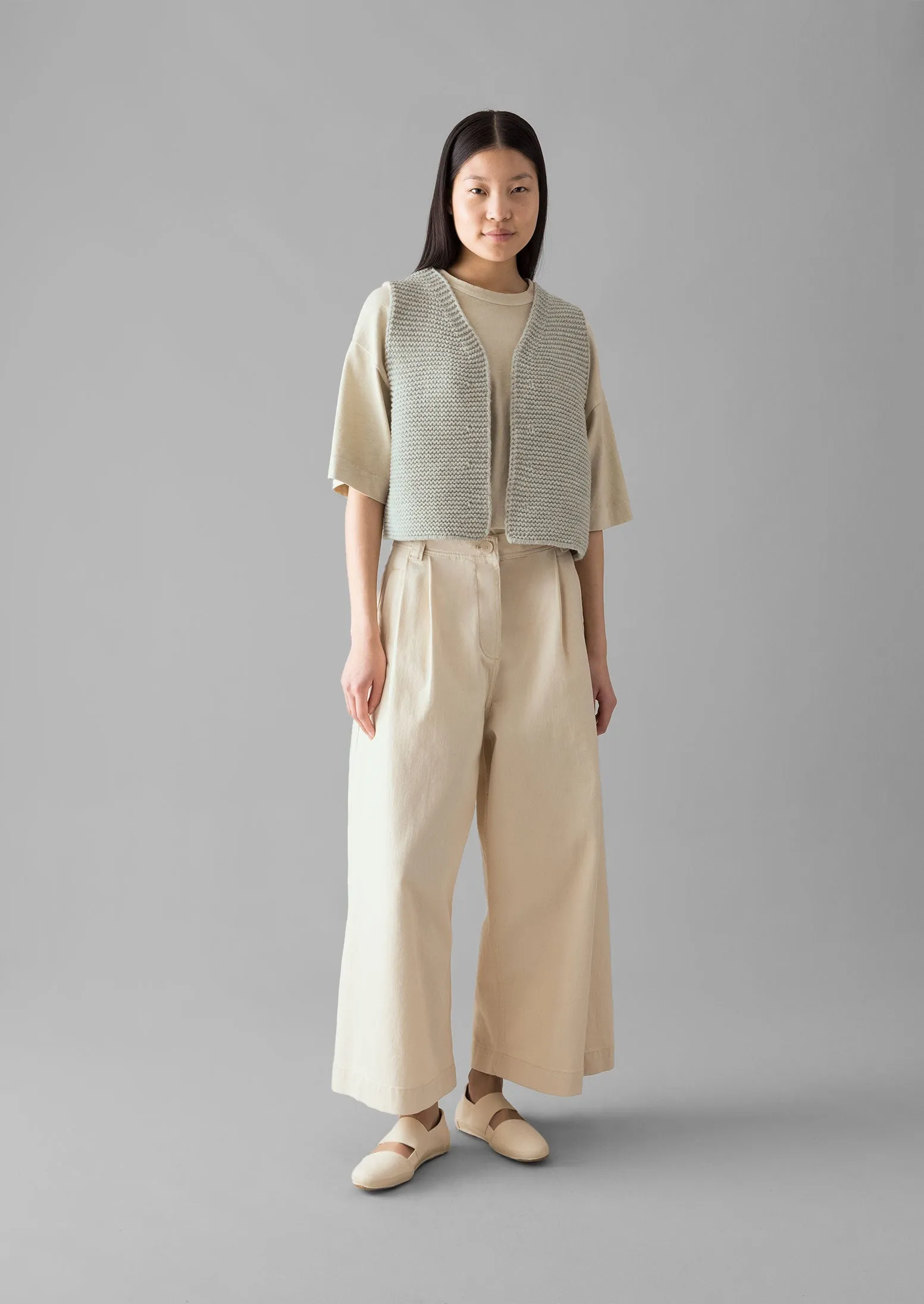 Denim Pleat Front Trousers | Ecru sold by TOAST product image thumbnail 3