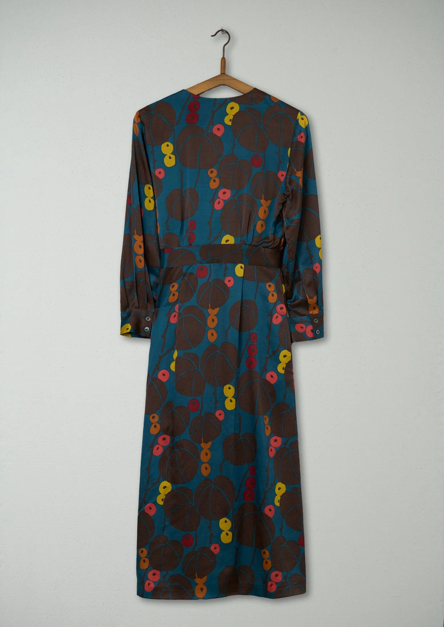 Reworn Berry Wrap Print Dress Size 6 (944) | Dark Teal sold by TOAST product image thumbnail 2