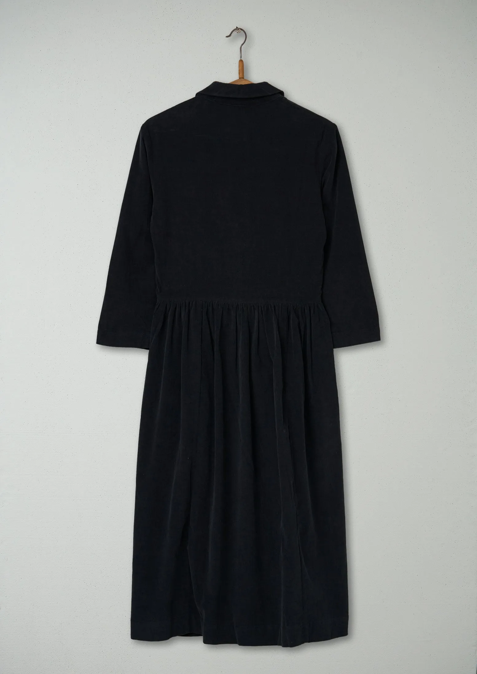 Reworn Needlecord Tie Front Dress Size 6 (945) | Dark Olive sold by TOAST product image thumbnail 2