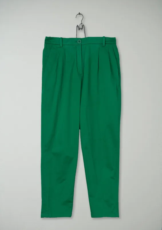 Reworn George Pleat Trousers Size 12 (629) | Green sold by TOAST