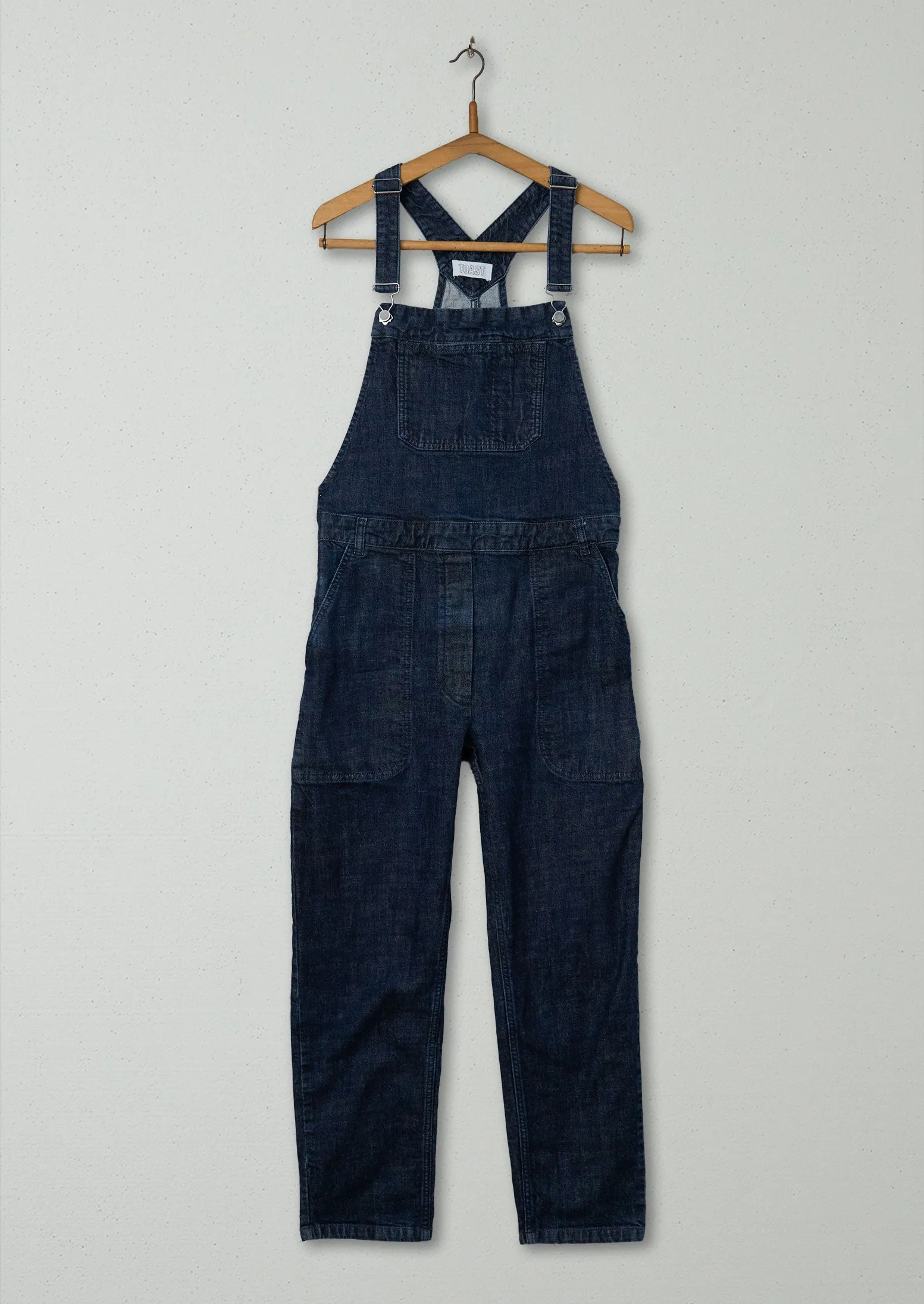 Reworn Jessa Denim Dungaree Size 6 (623) | Indigo sold by TOAST
