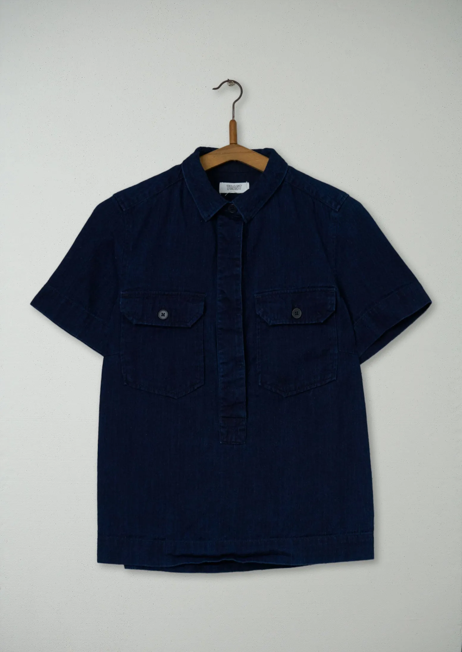 Reworn Indigo Safari Shirt Size 10 (529) | Indigo sold by TOAST