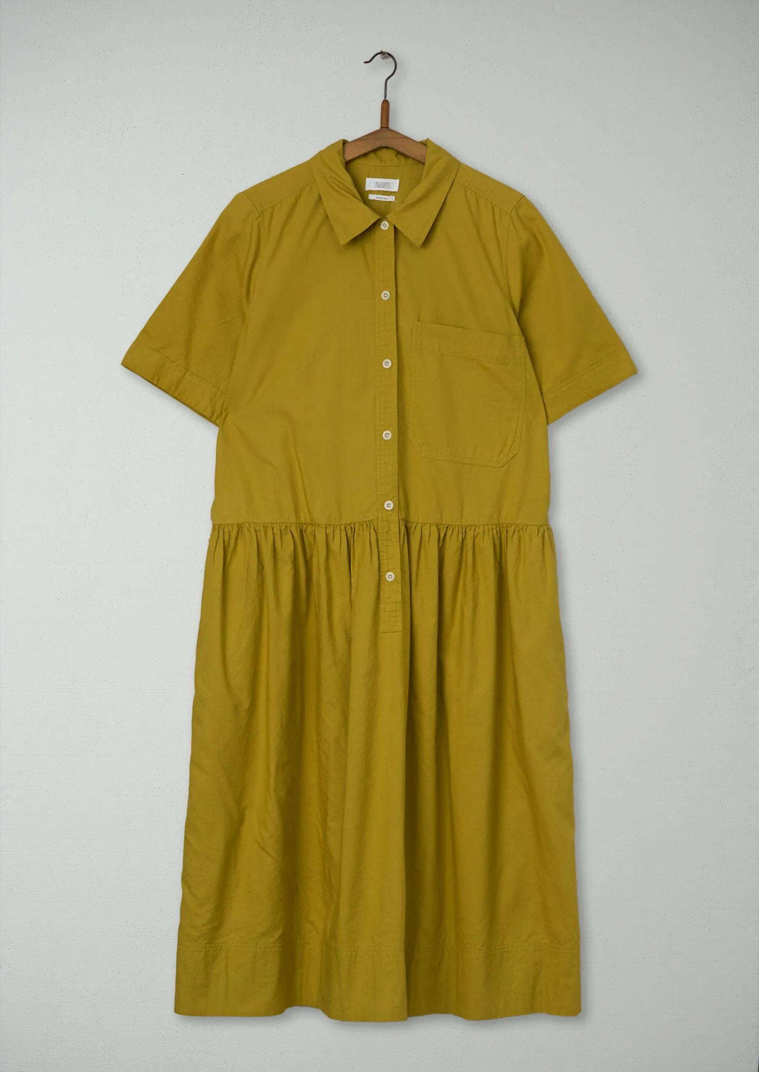 Reworn Cotton Oxford Shirt Dress Size 10 (971) | Olive Oil sold by TOAST