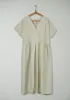 Reworn Cotton Linen Wrap Front Dress Size 18 (1000) | Putty sold by TOAST