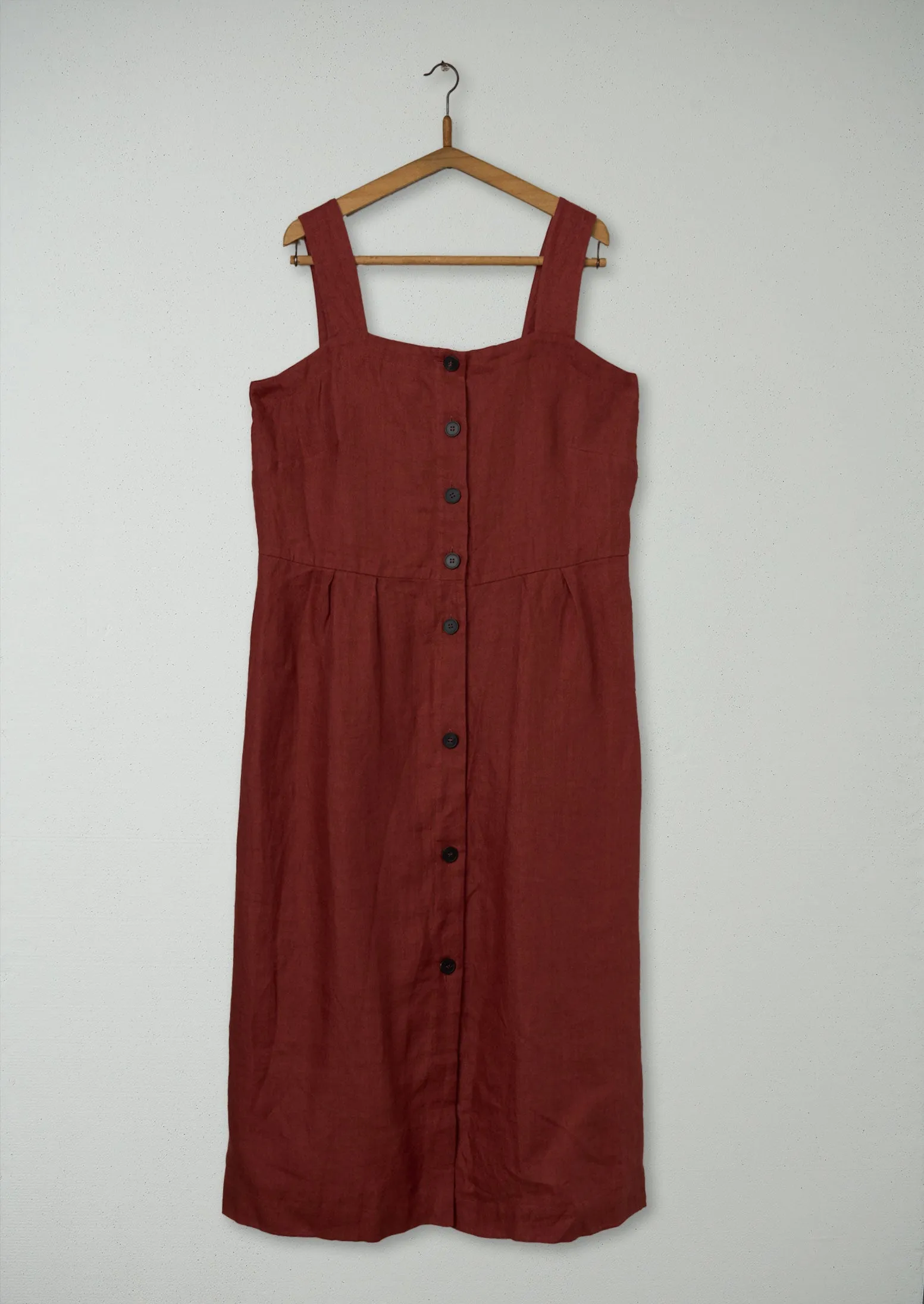 Reworn Linen Twill Sun Dress Size 18 (1001) | Raw Sienna sold by TOAST