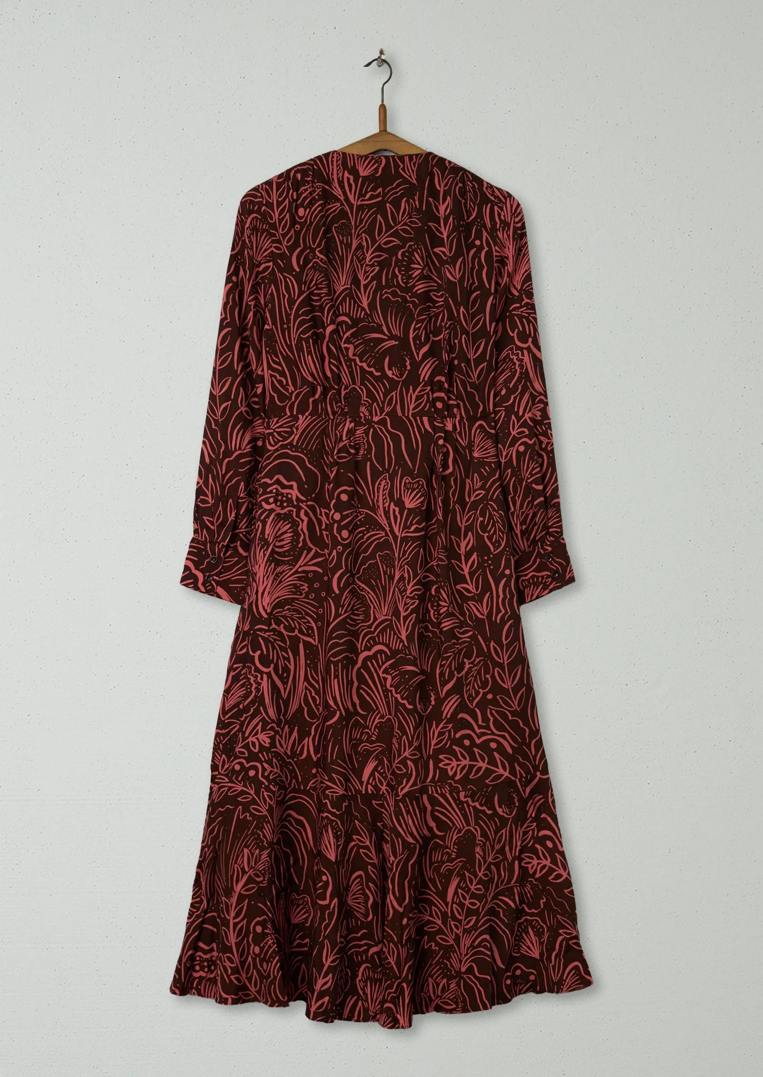 Reworn Print Wrap Dress Size 8 (1003) | Maroon sold by TOAST product image thumbnail 2