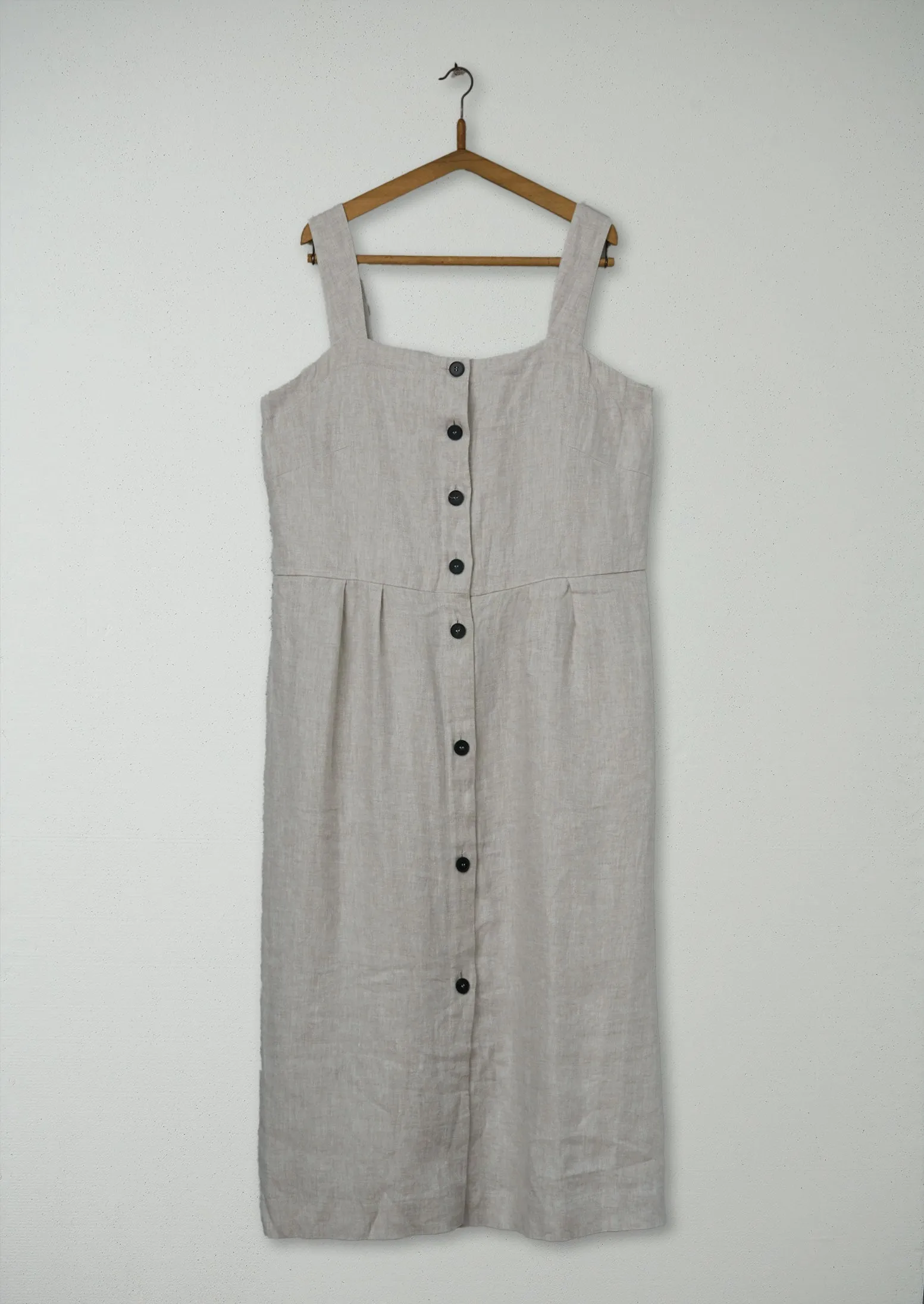 Reworn Linen Twill Sun Dress Size 18 (1012) | Natural sold by TOAST