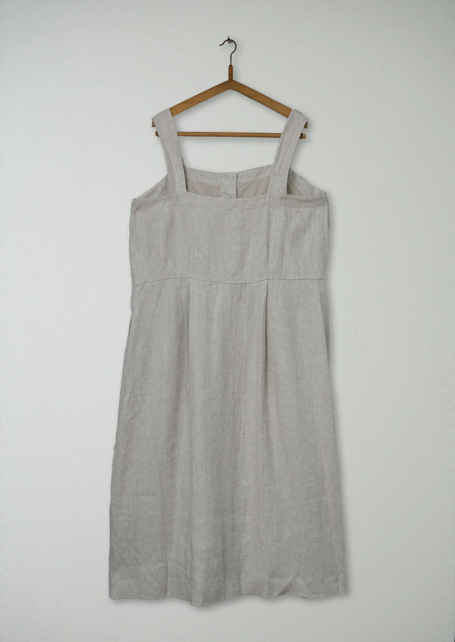 Reworn Linen Twill Sun Dress Size 18 (1012) | Natural sold by TOAST product image thumbnail 2