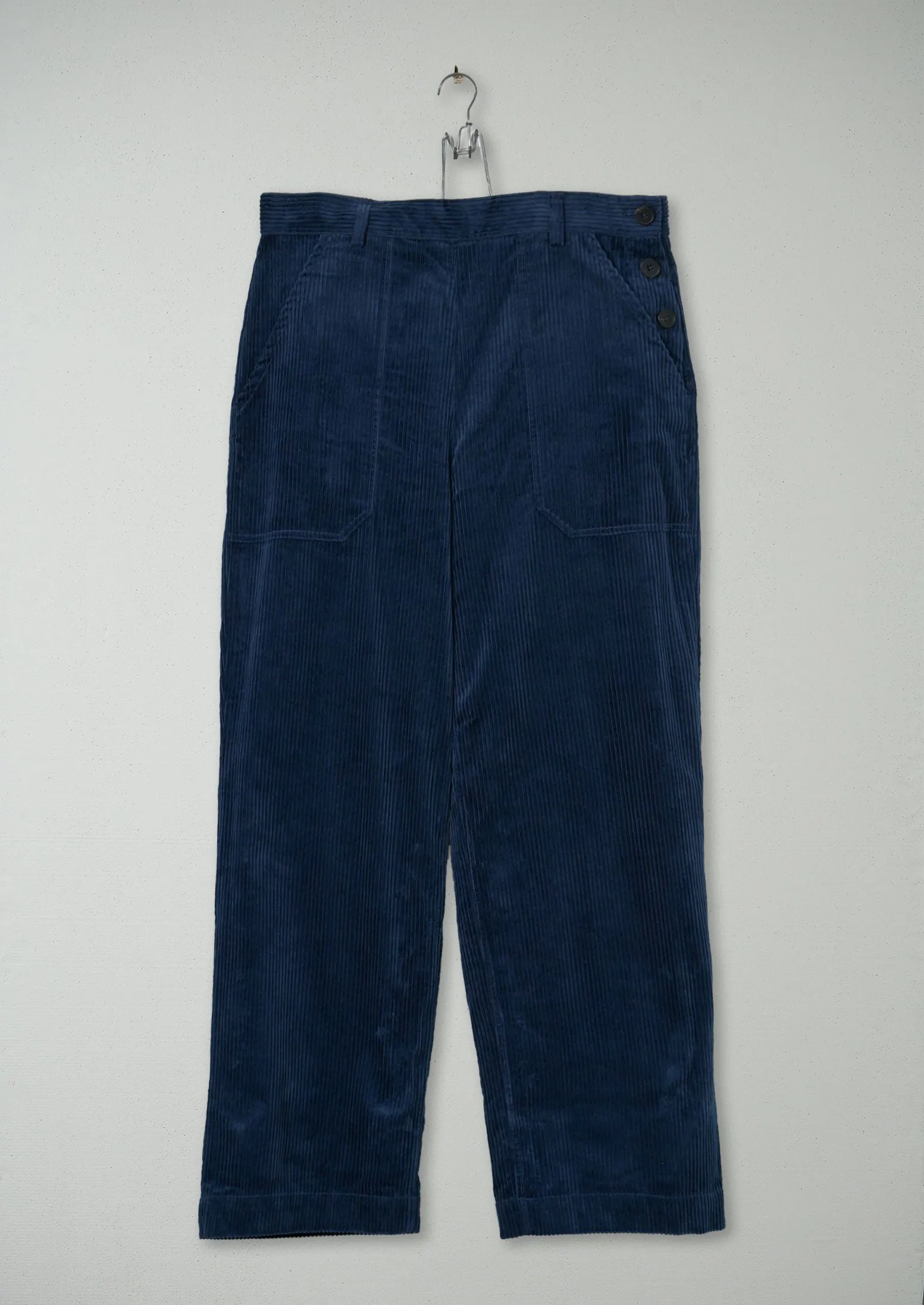 Reworn Organic Cord Trousers Size 14 (639) | Navy sold by TOAST