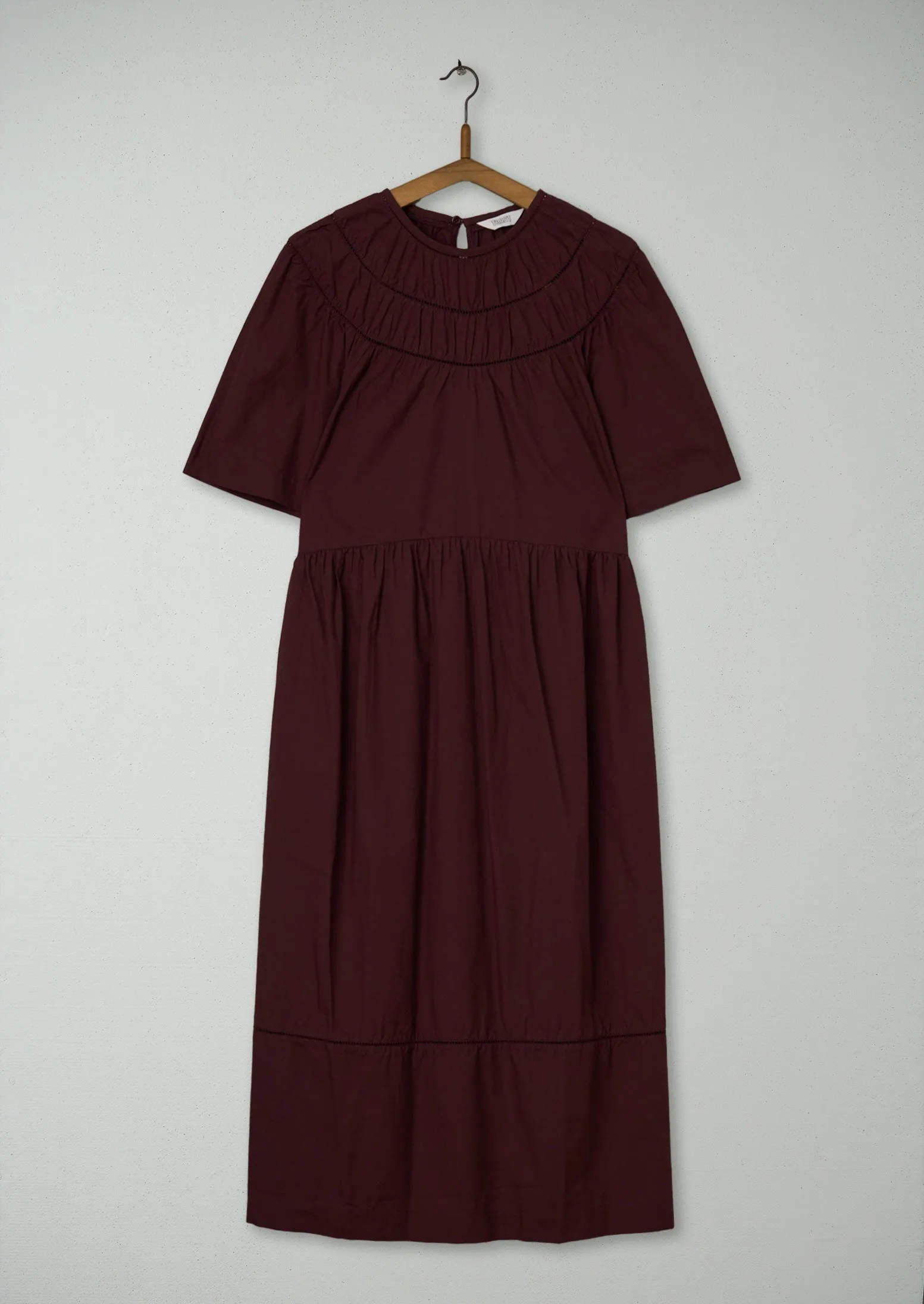 Reworn Circle Neck Poplin Dress Size 10 (1022) | Brown Ochre sold by TOAST