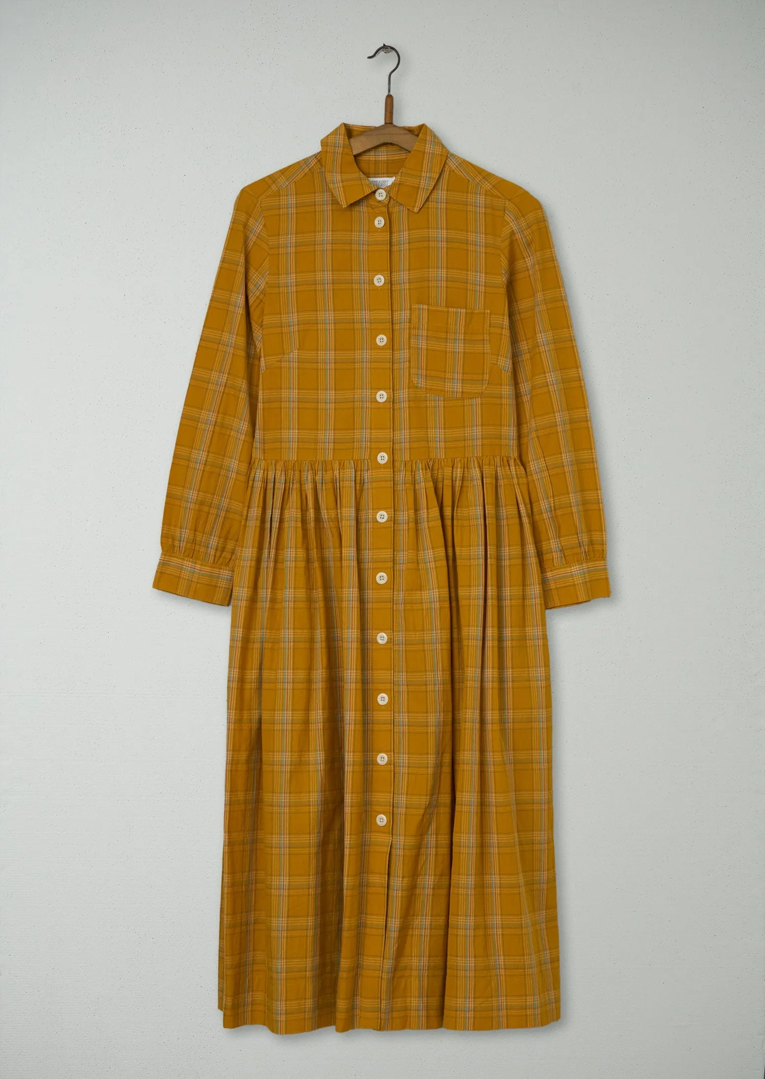 Reworn Check Cotton Dress Size 6 (1032) | Ochre sold by TOAST