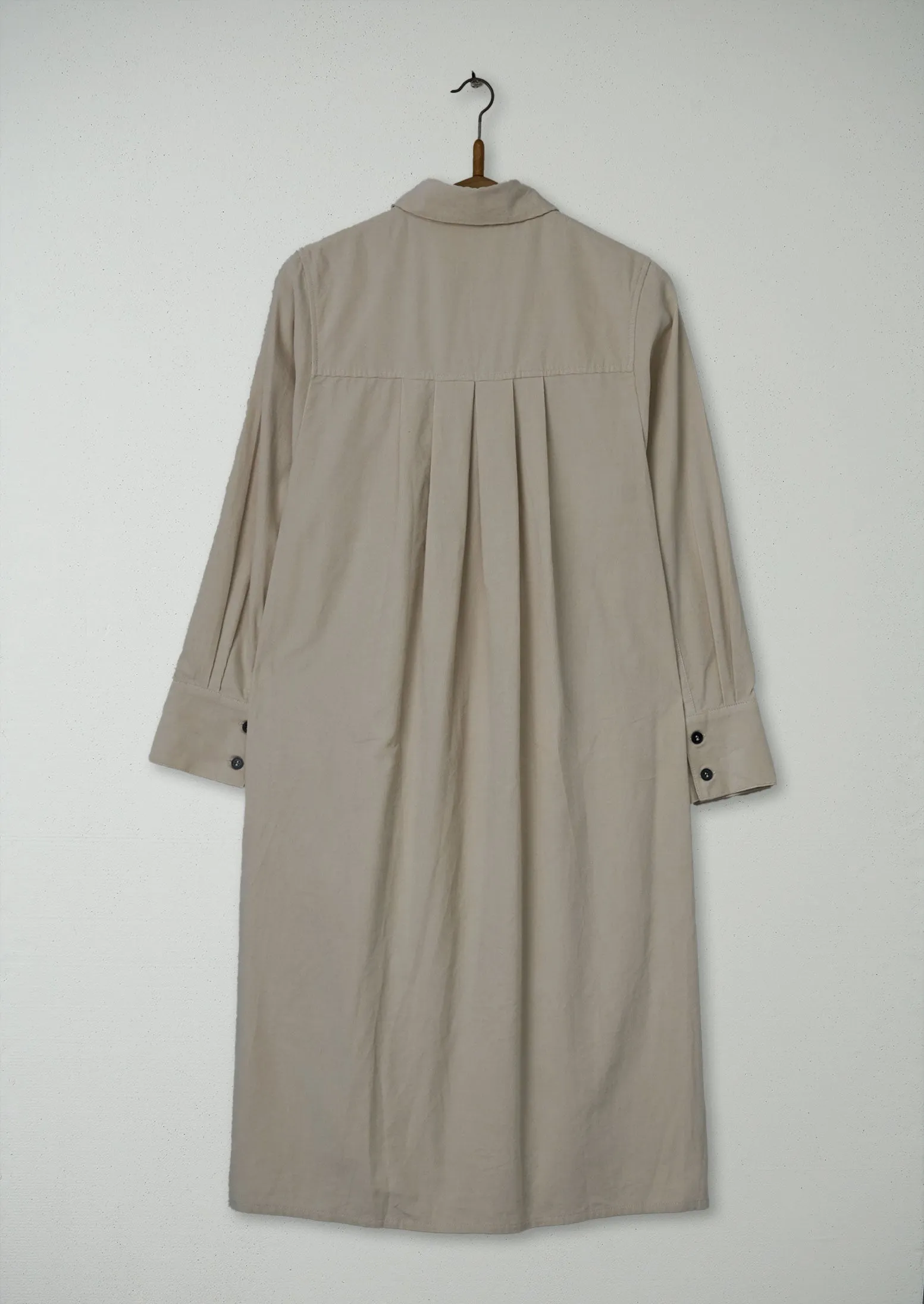 Reworn Needlecord Swingy Shirt Dress Size 6 (1031) | Chalk sold by TOAST product image thumbnail 2