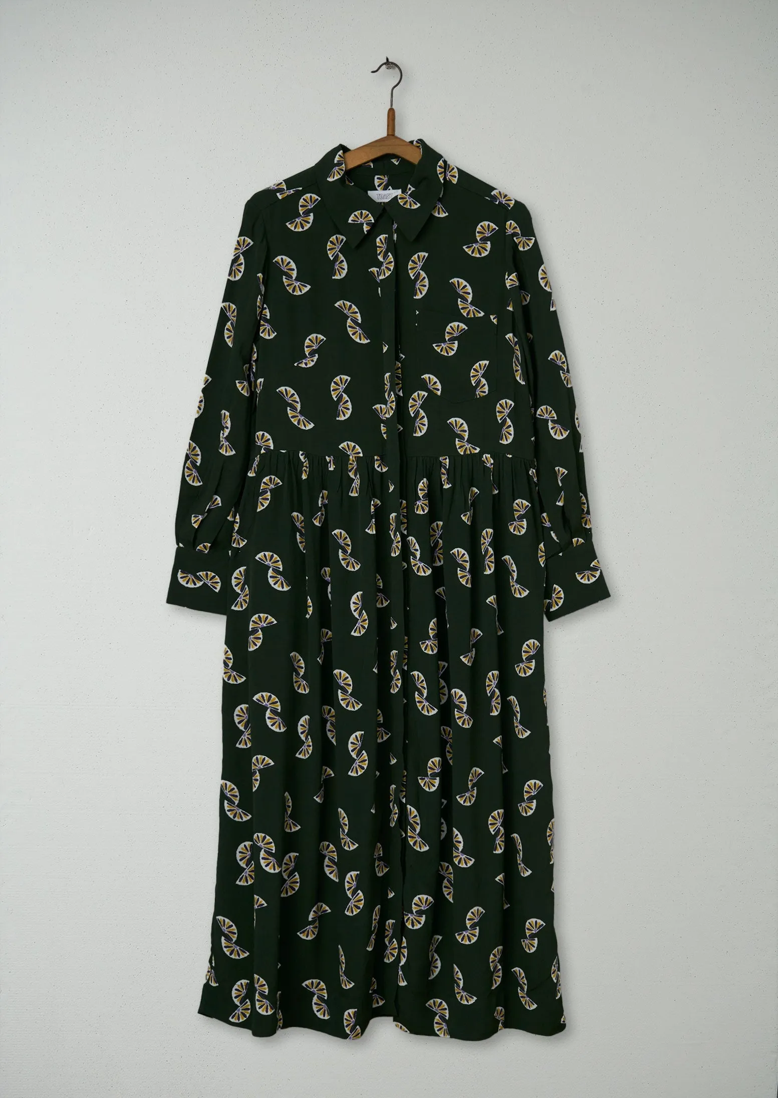 Reworn Fan Print Dress Size 8 (1035) | Black Olive sold by TOAST