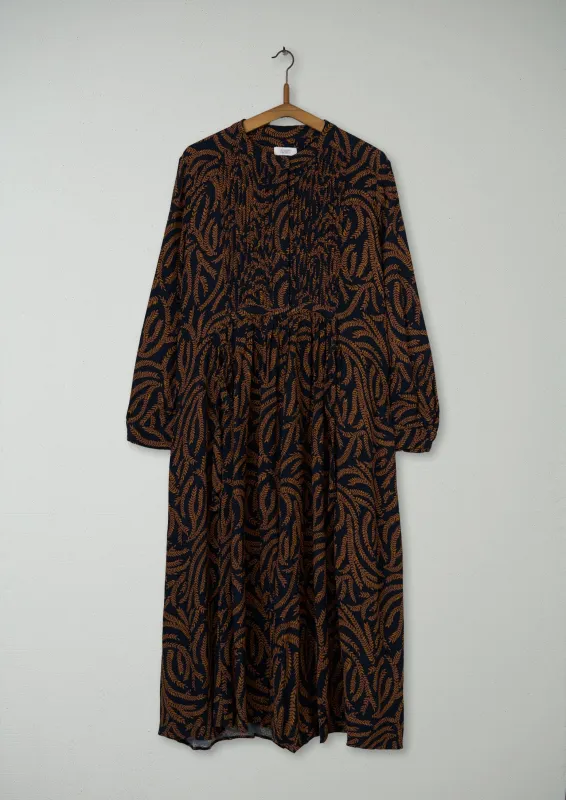 Reworn Fern Print Dress Size 16 (1040) | Slate Blue sold by TOAST