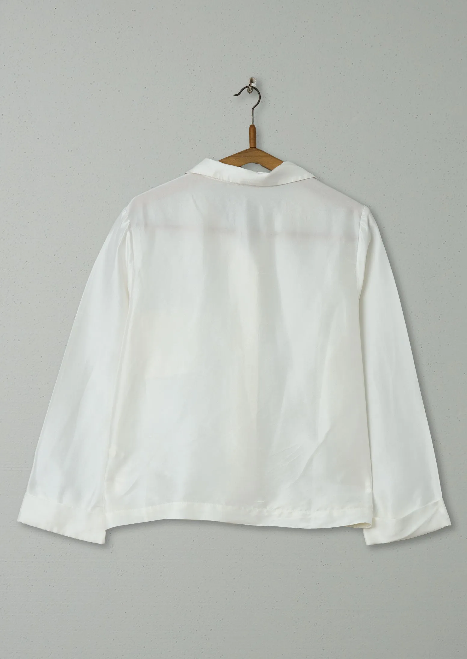 Reworn Silk Dupion PJ Shirt Size 12 (546) | Egg Shell sold by TOAST product image thumbnail 2