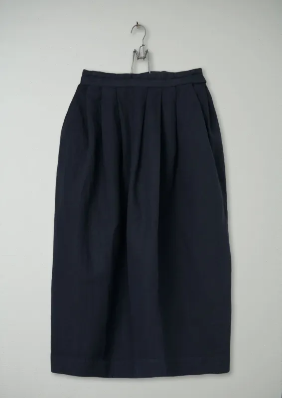 Reworn Cotton Linen Pleated Skirt Size 8 (176) | Slate made by TOAST