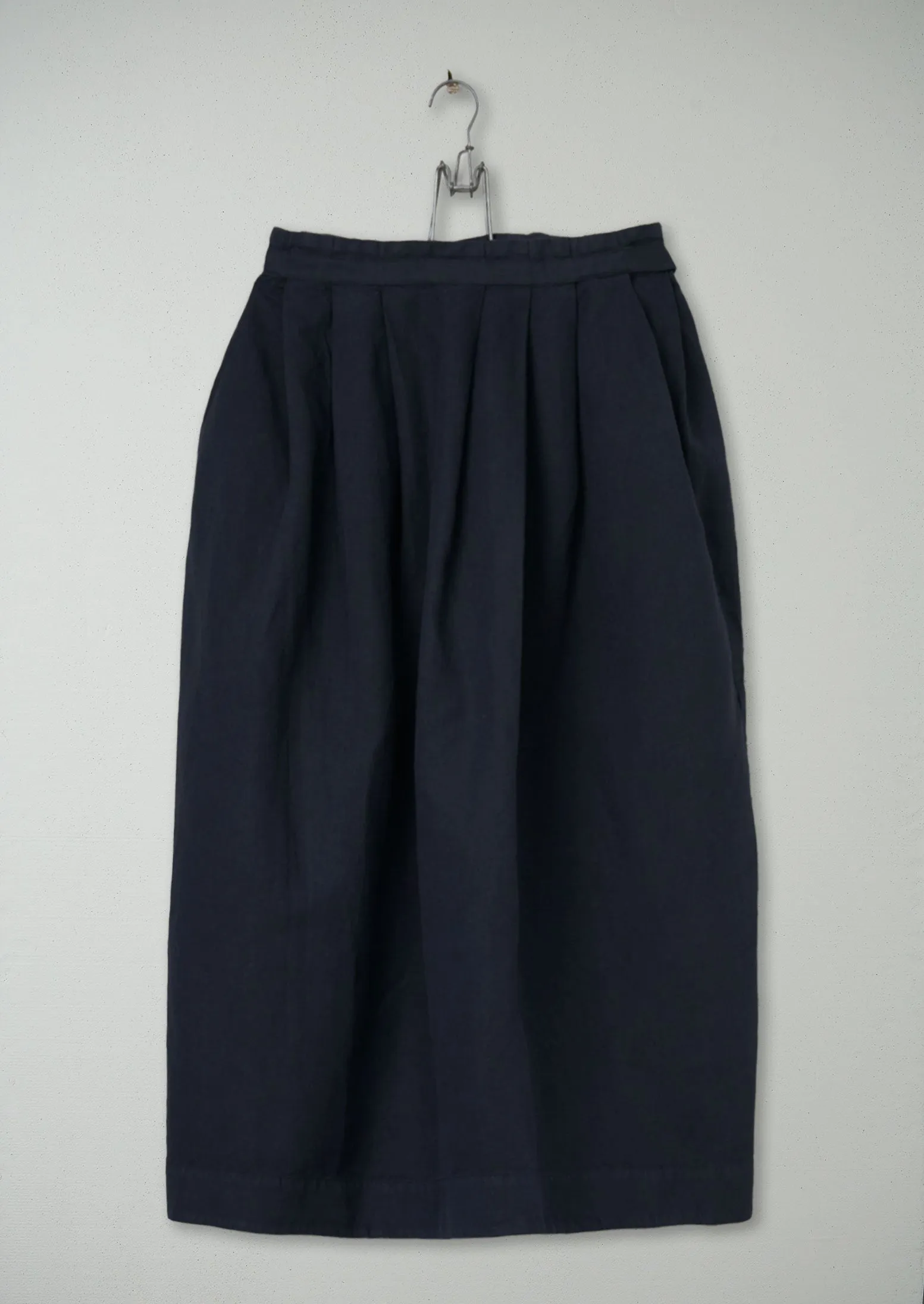 Reworn Cotton Linen Pleated Skirt Size 8 (176) | Slate sold by TOAST